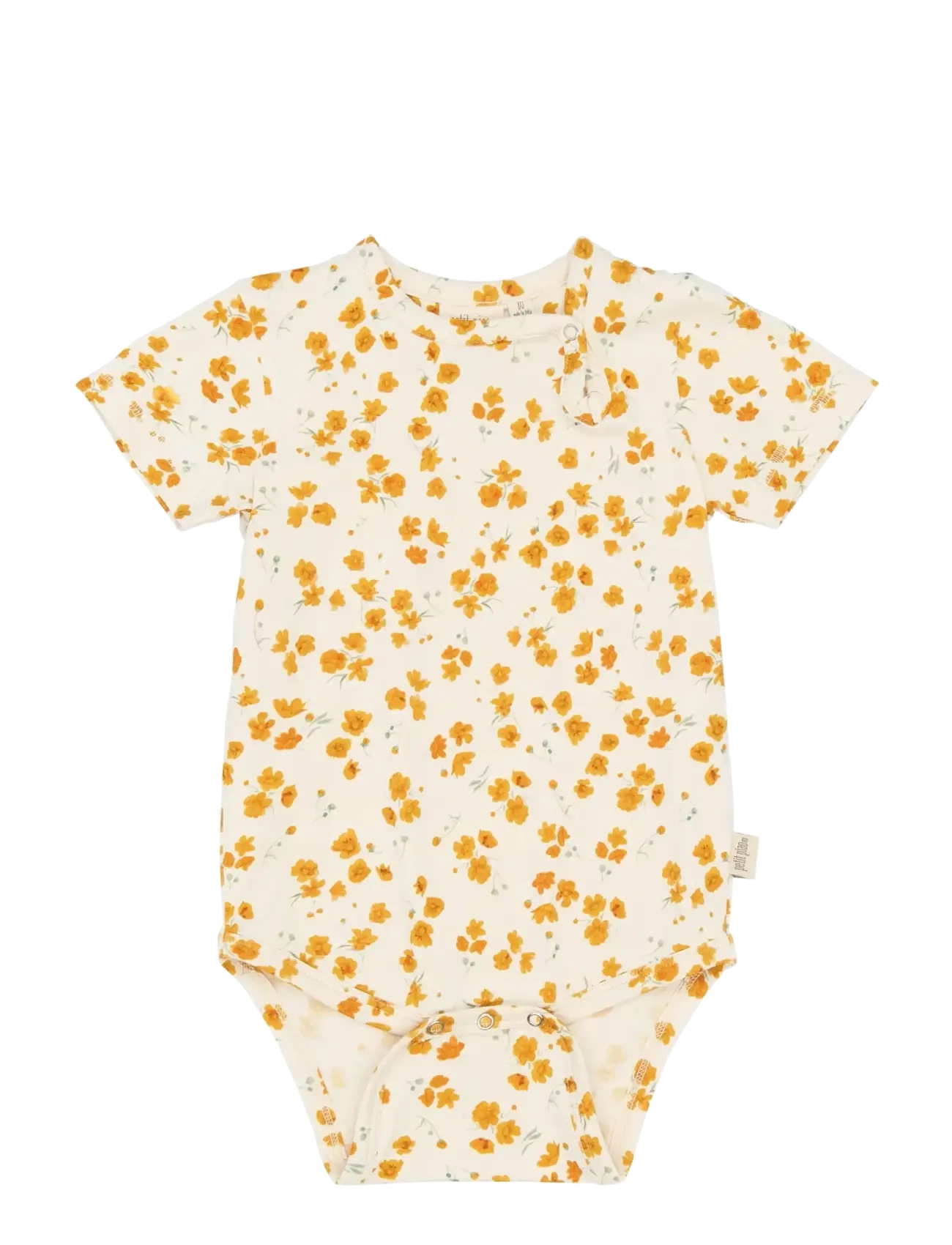 Petit Piao PPSun S_S Body - Kurzärmelige Bodys - EGGNOG BUTTERCUP AOP / cream
