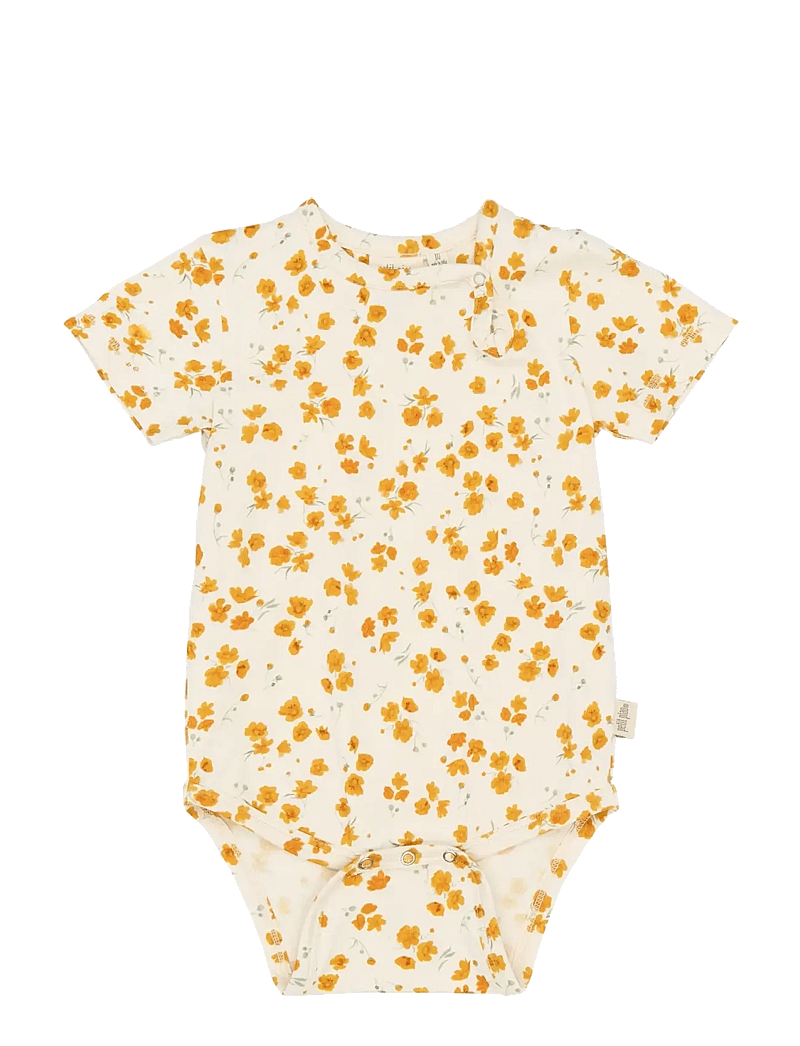 Petit Piao - PPSun S_S Body - kortærmede bodyer - eggnog buttercup aop - 0