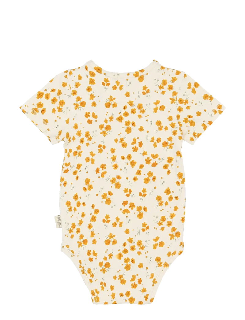 Petit Piao - PPSun S_S Body - kortærmede bodyer - eggnog buttercup aop - 1