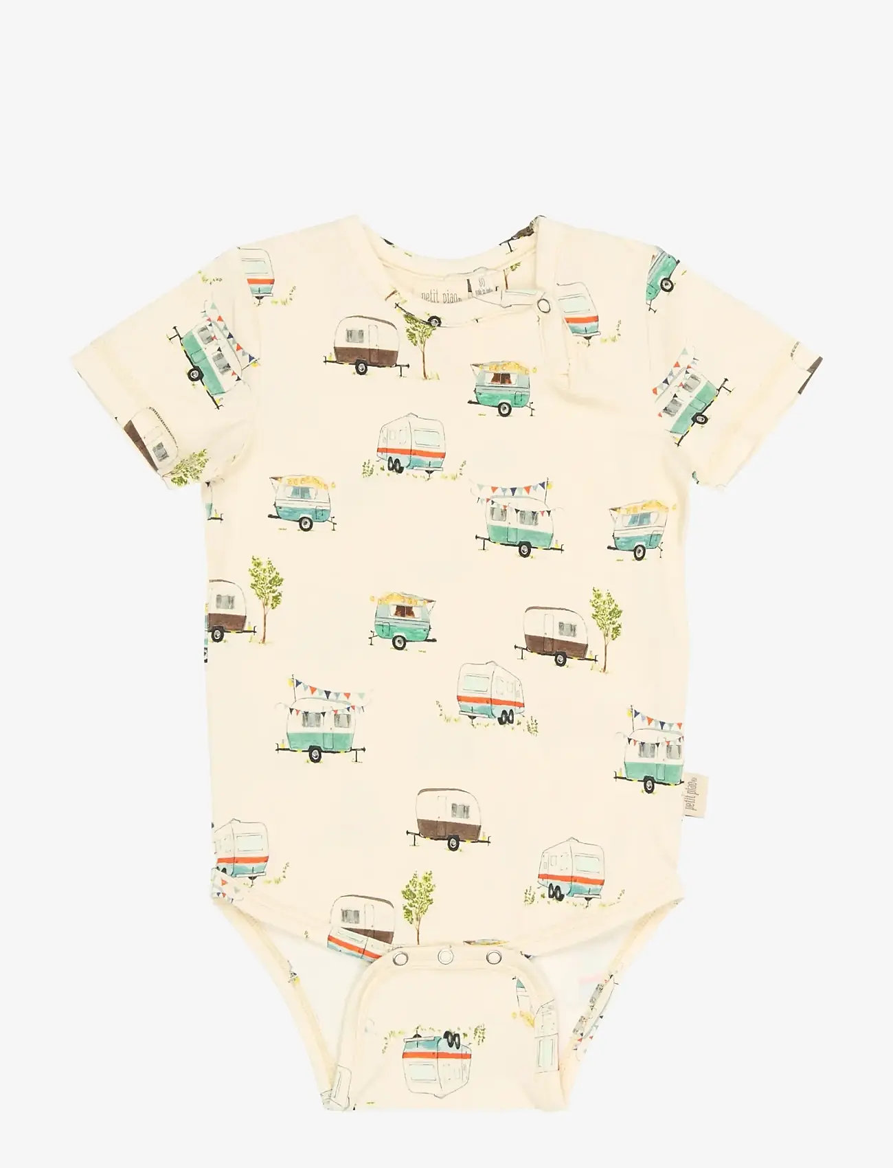Petit Piao - PPSun S_S Body - kortærmede bodyer - eggnog camper aop - 0