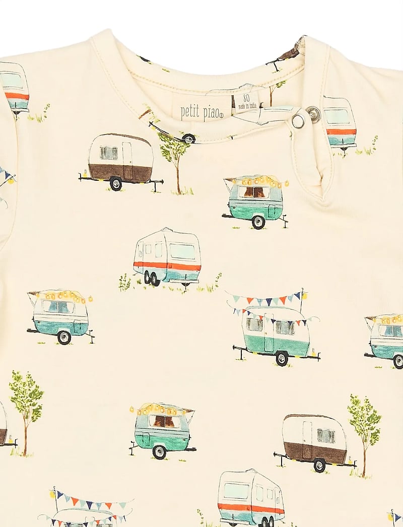 Petit Piao - PPSun S_S Body - kortærmede bodyer - eggnog camper aop - 2