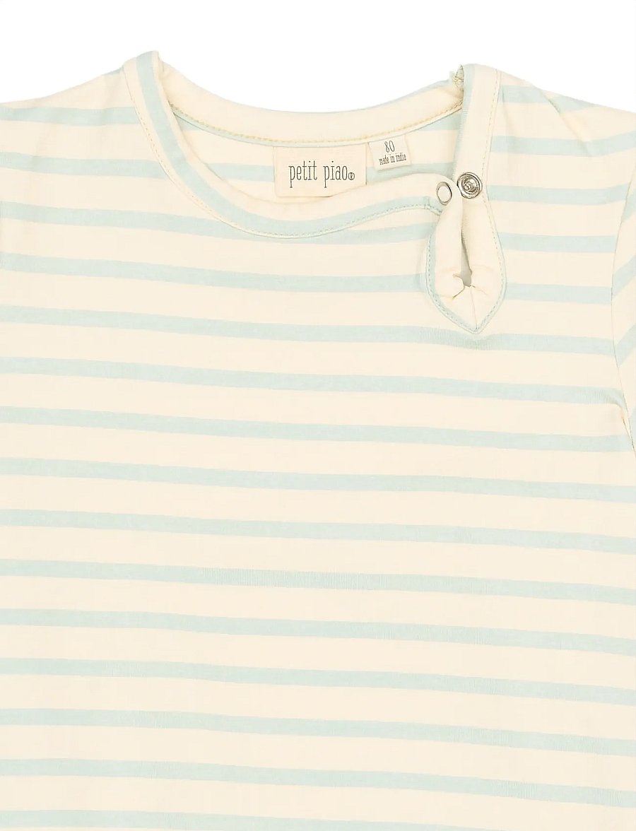Petit Piao - PPSun S_S Body - kurzärmelige bodys - winter sky striped - 2