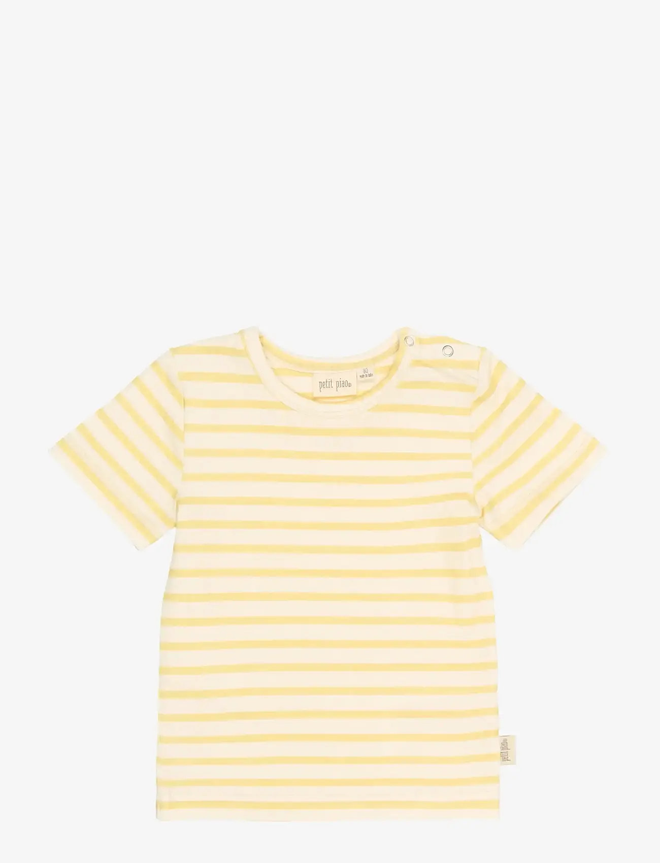 Petit Piao - PPSun S_S Tee - kortærmede t-shirts - dusky citron striped - 0