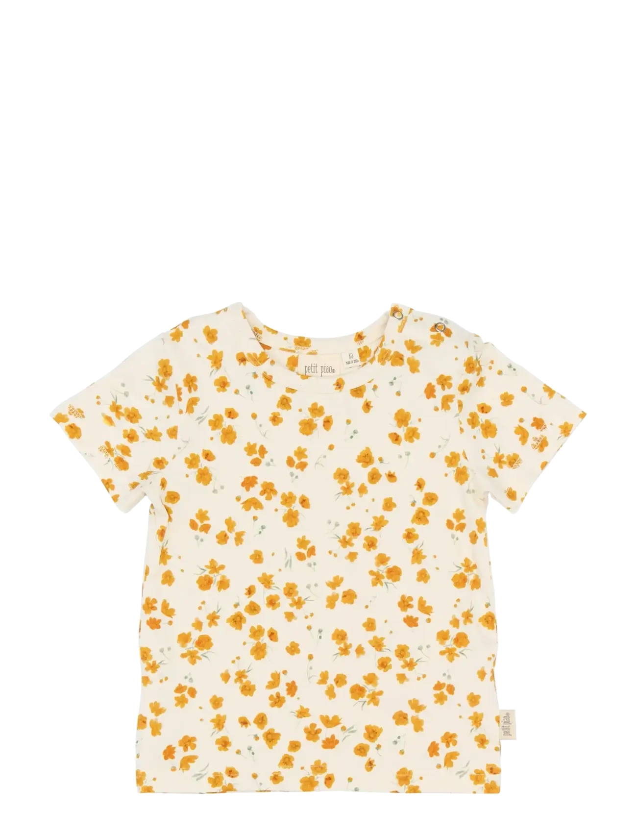 Petit Piao PPSun S_S Tee - T-shirts - EGGNOG BUTTERCUP AOP / cream
