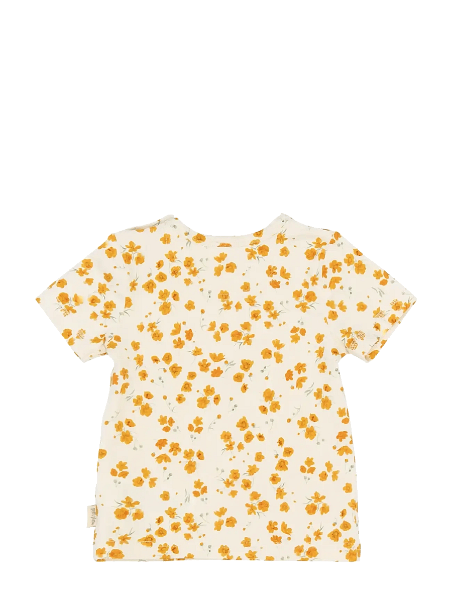 Petit Piao - PPSun S_S Tee - kortärmade t-shirts - eggnog buttercup aop - 2