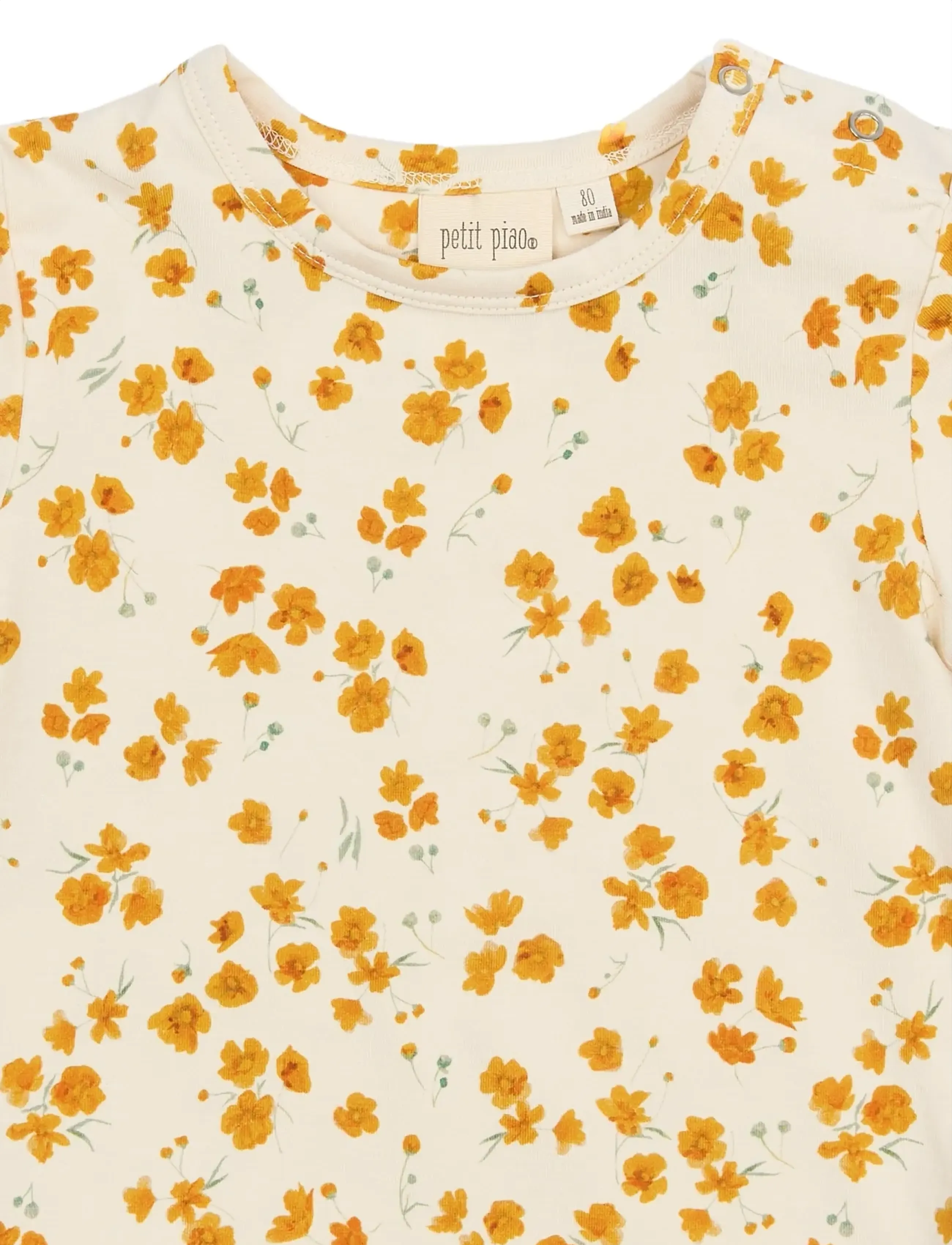 Petit Piao - PPSun S_S Tee - short-sleeved t-shirts - eggnog buttercup aop - 3