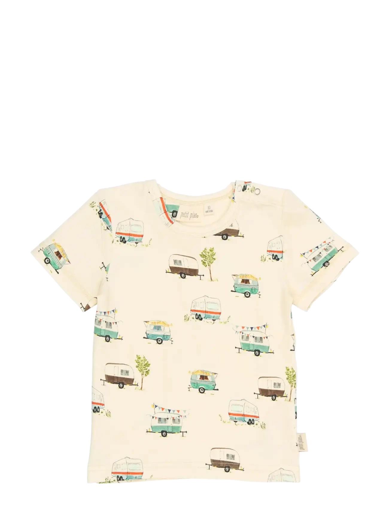 Petit Piao PPSun S_S Tee - T-shirts - EGGNOG CAMPER AOP / cream