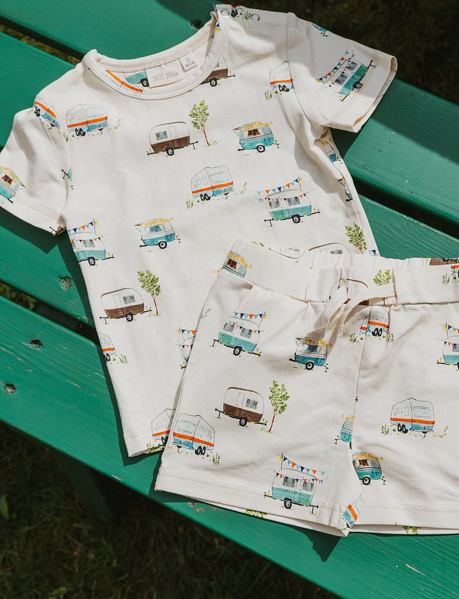 Petit Piao - PPSun S_S Tee - marškinėliai trumpomis rankovėmis - eggnog camper aop - 0