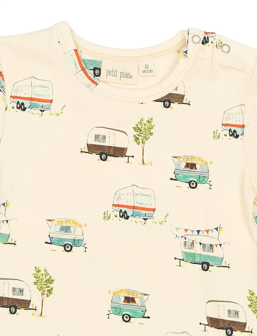Petit Piao - PPSun S_S Tee - marškinėliai trumpomis rankovėmis - eggnog camper aop - 3