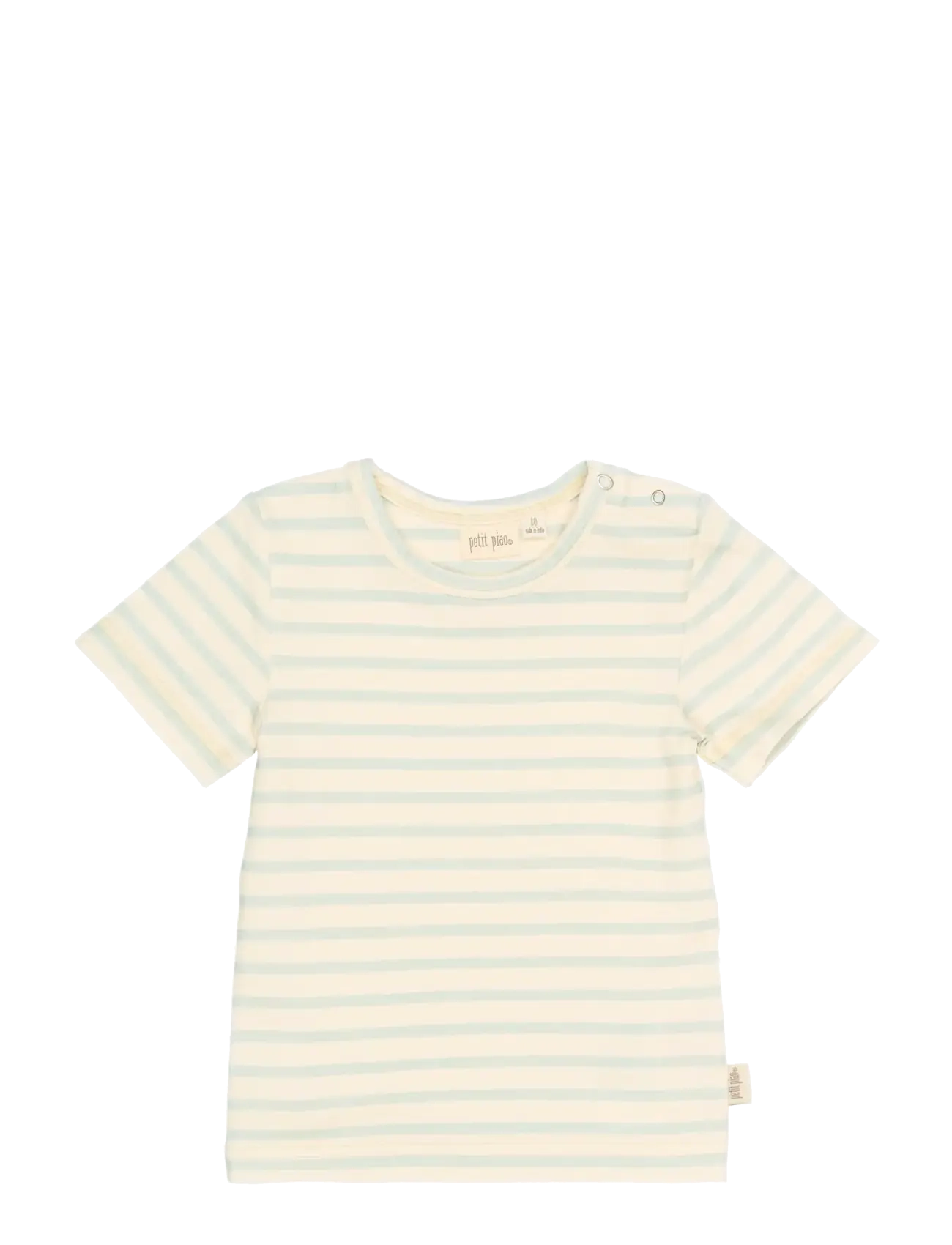 Petit Piao PPSun S_S Tee - T-shirts - WINTER SKY STRIPED / cream