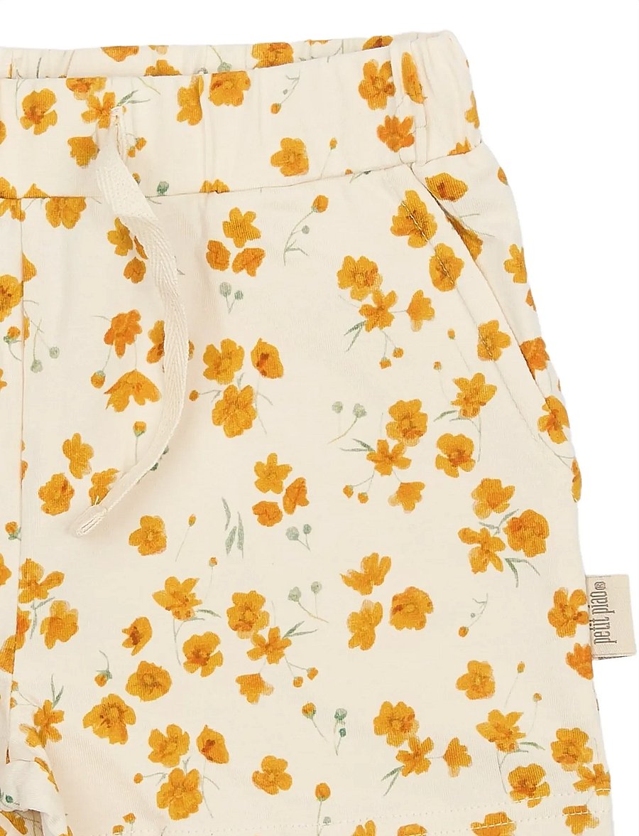 Petit Piao - PPSun Shorts - lühikesed dressipüksid - eggnog buttercup aop - 2