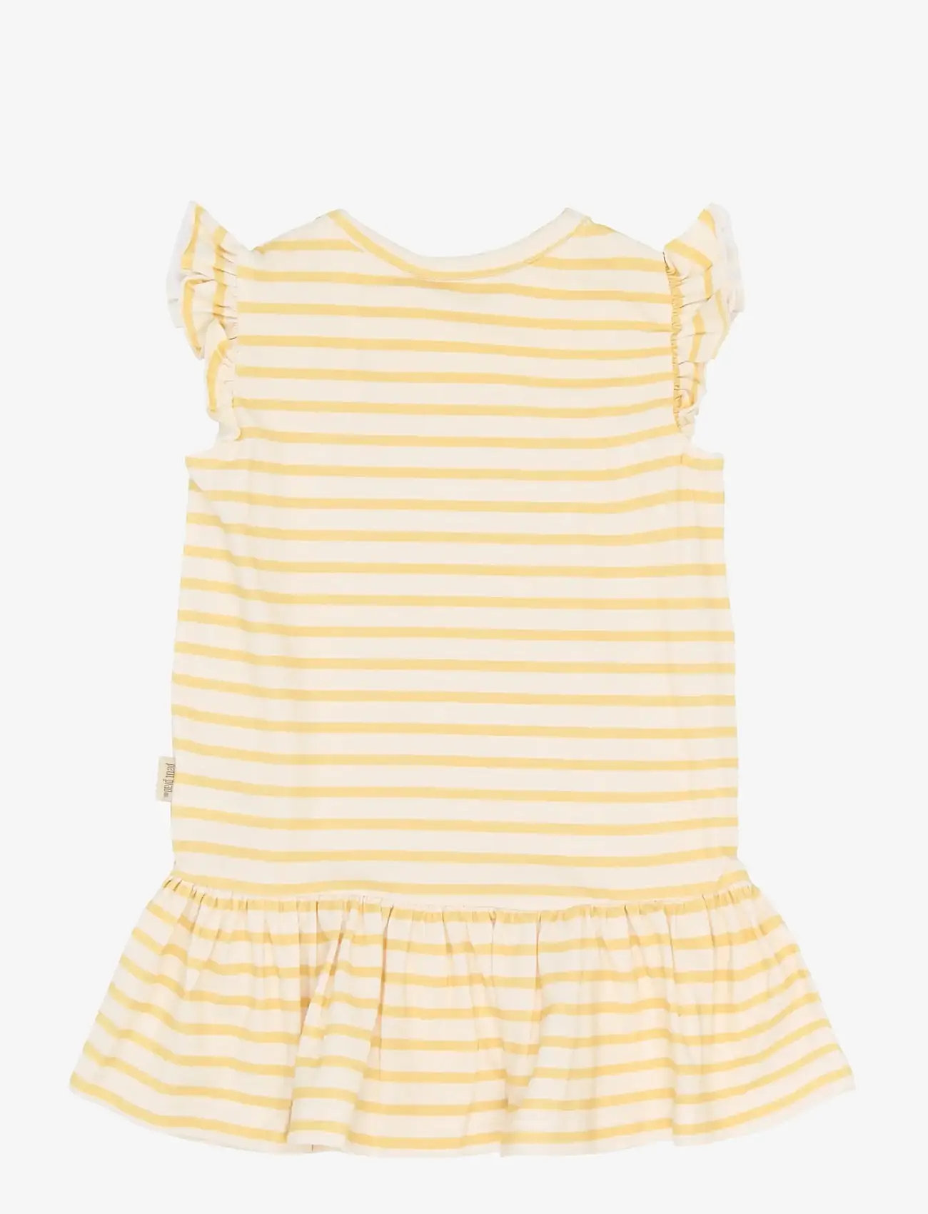 Petit Piao - PPSun S_L Dress - varrukateta beebi kleidid - dusky citron striped - 2