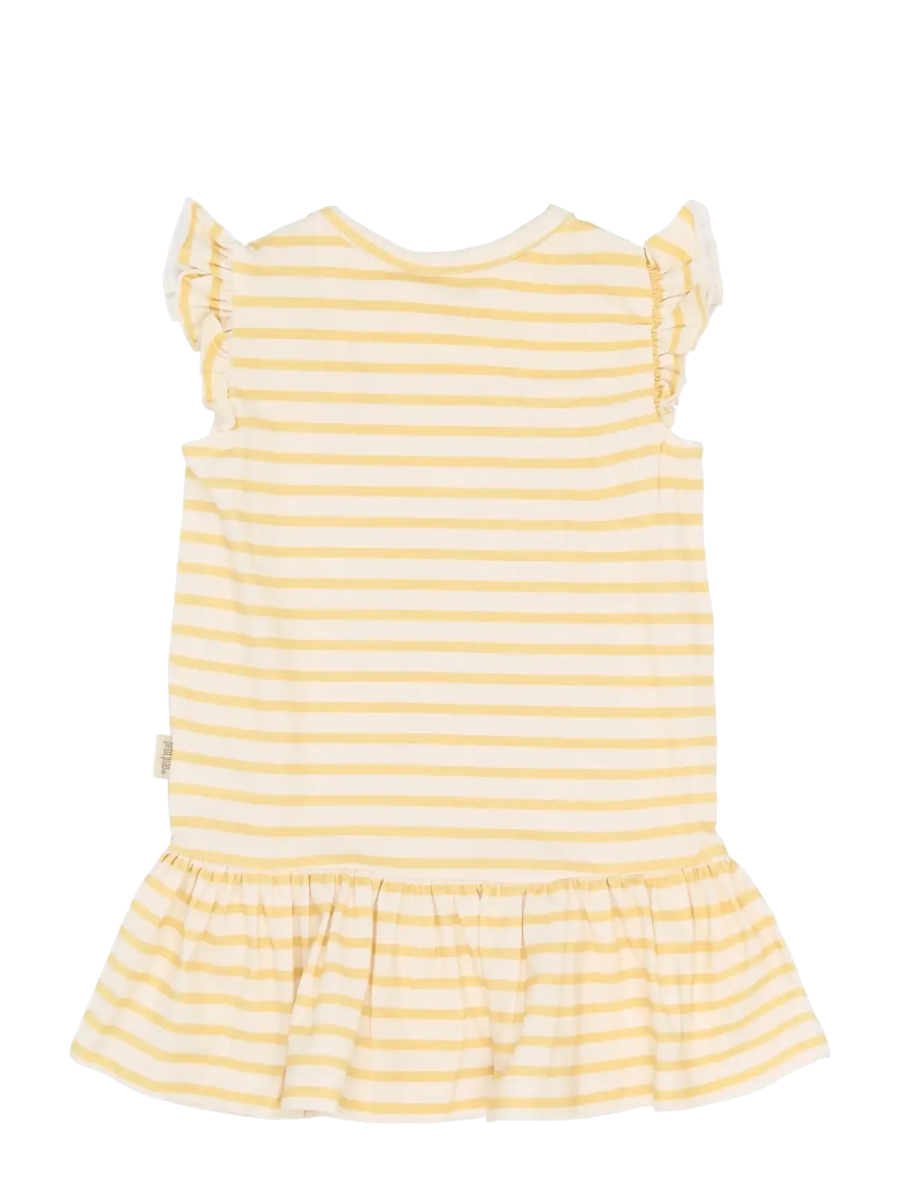 Petit Piao - PPSun S_L Dress - ermalausir barnakjólar - dusky citron striped - 2