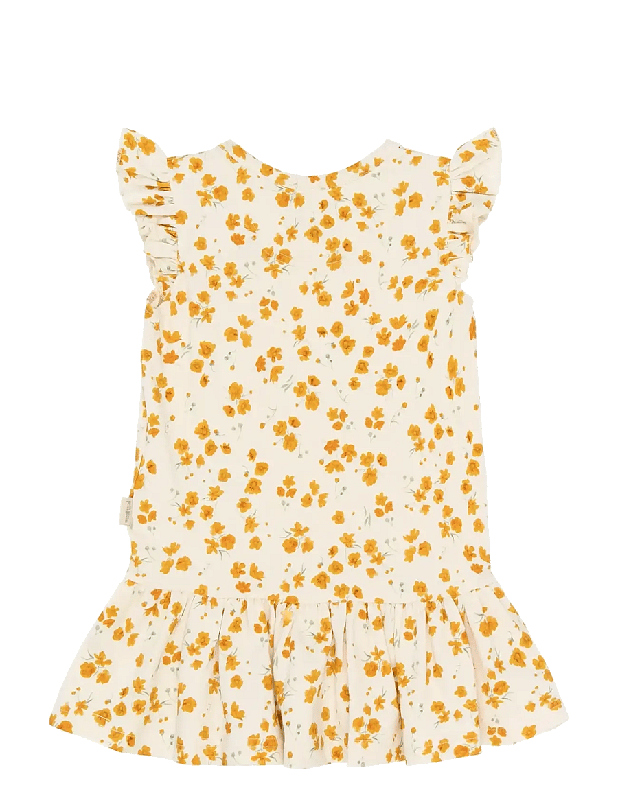 Petit Piao - PPSun S_L Dress - varrukateta beebi kleidid - eggnog buttercup aop - 1