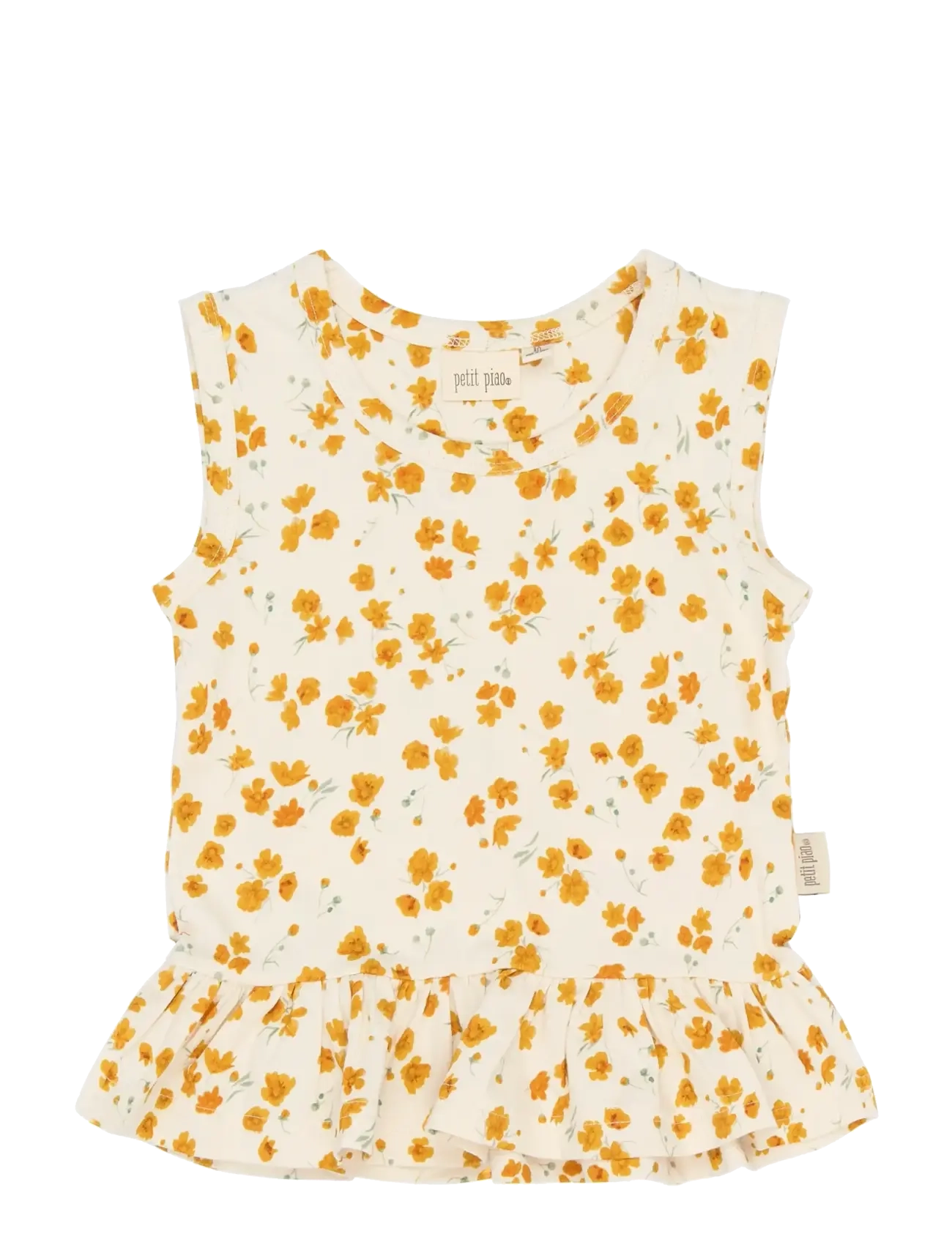 Petit Piao PPSun S_L Top - T-shirts - EGGNOG BUTTERCUP AOP / cream