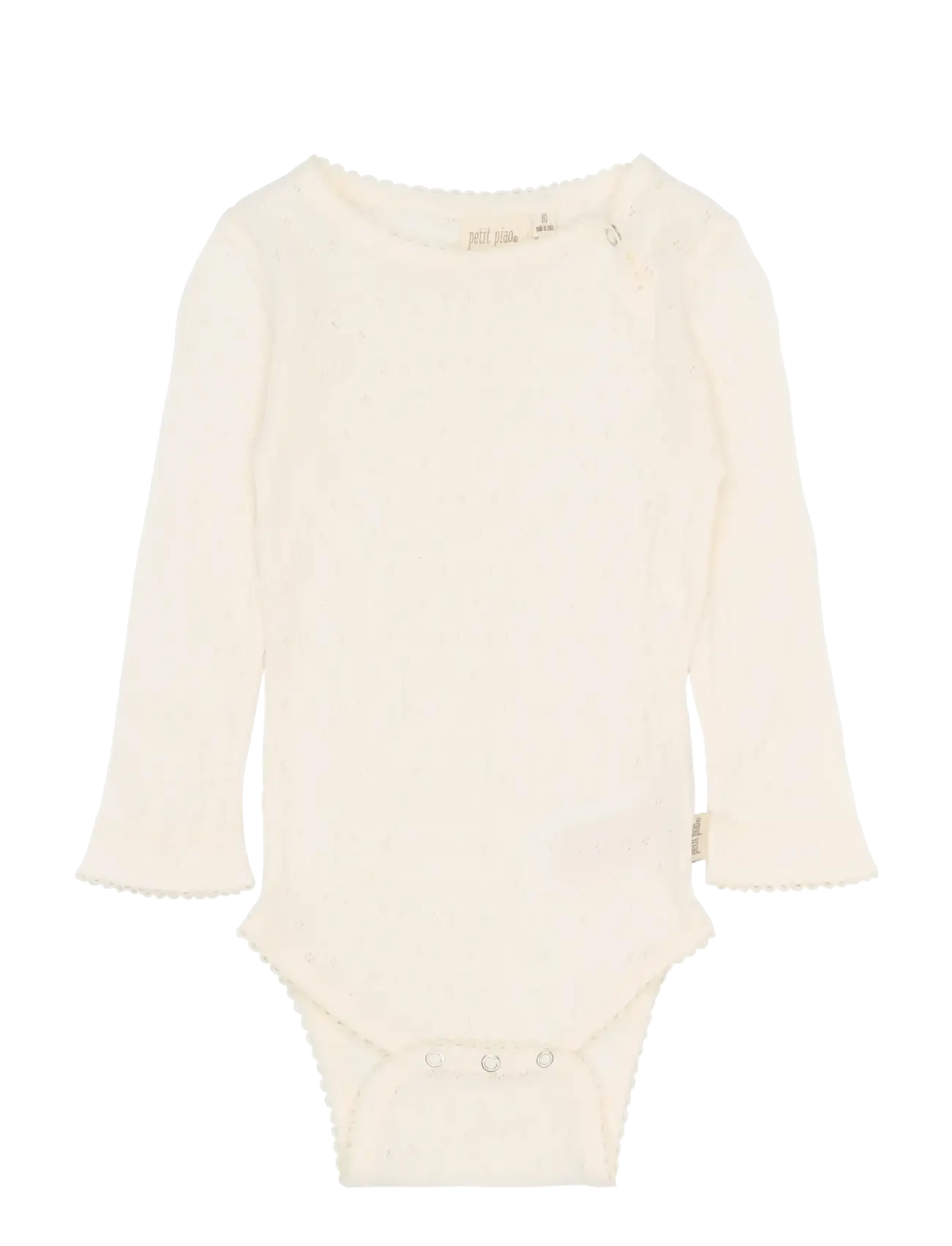 Petit Piao PPSuze L_S Pointelle Body - Imik  44-92 - EGGNOG / cream