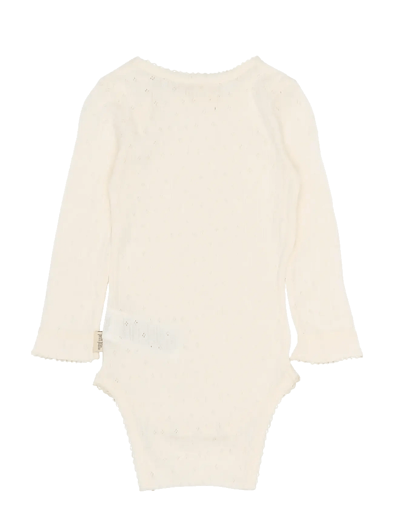 Petit Piao - PPSuze L_S Pointelle Body - langærmede bodyer - eggnog - 1