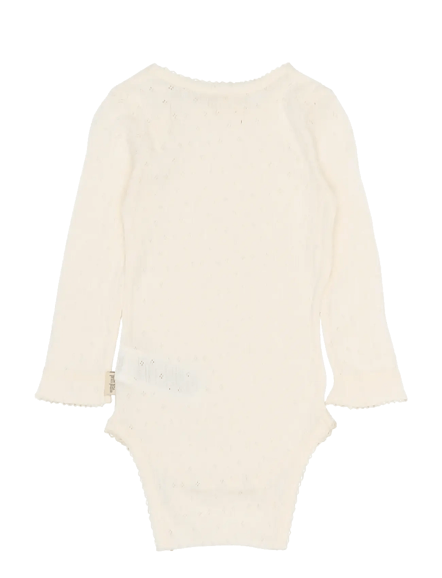 Petit Piao - PPSuze L_S Pointelle Body - langärmelige bodys - eggnog - 1