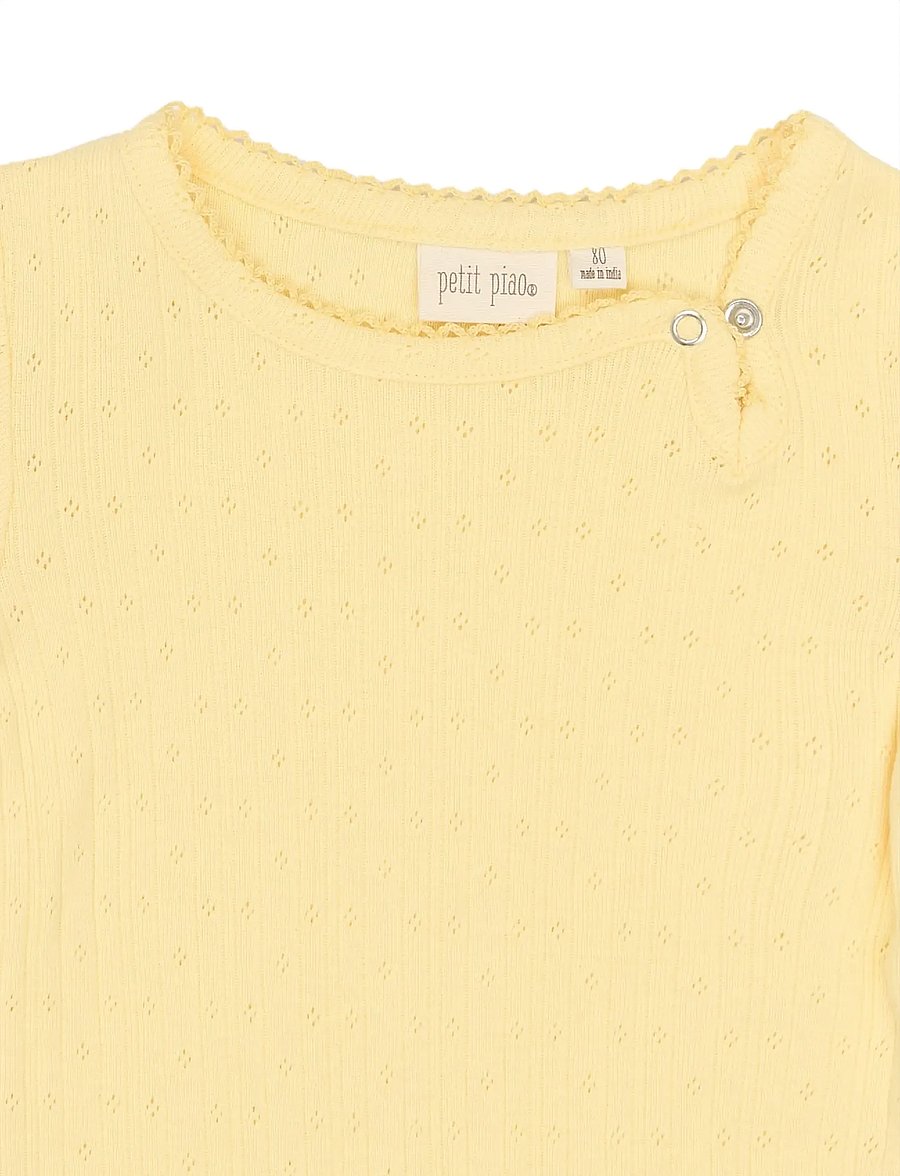 Petit Piao - PPSuze S_S Pointelle Body - mellow yellow - 3