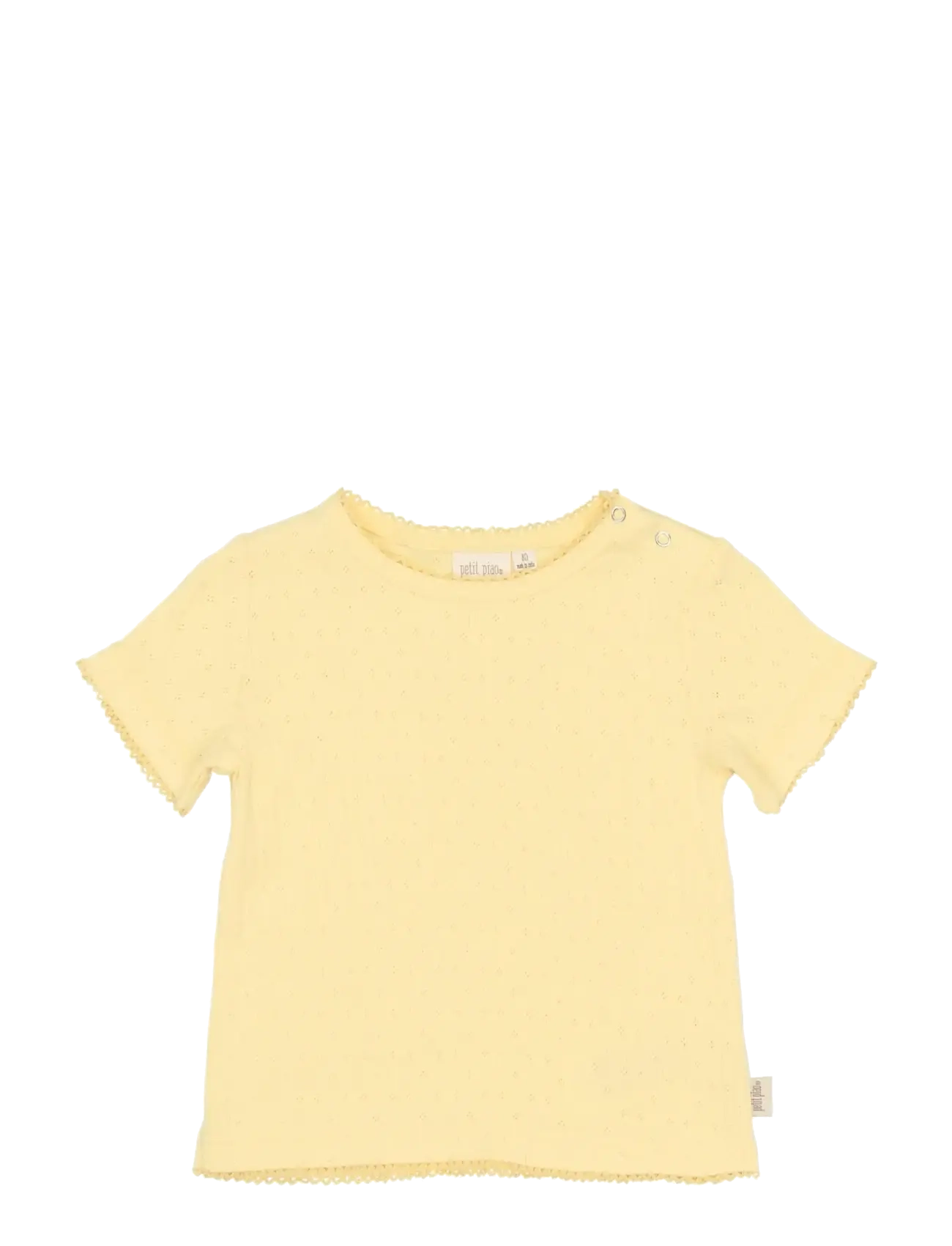 Petit Piao PPSuze S_S Pointelle Tee - Back to school - MELLOW YELLOW / yellow