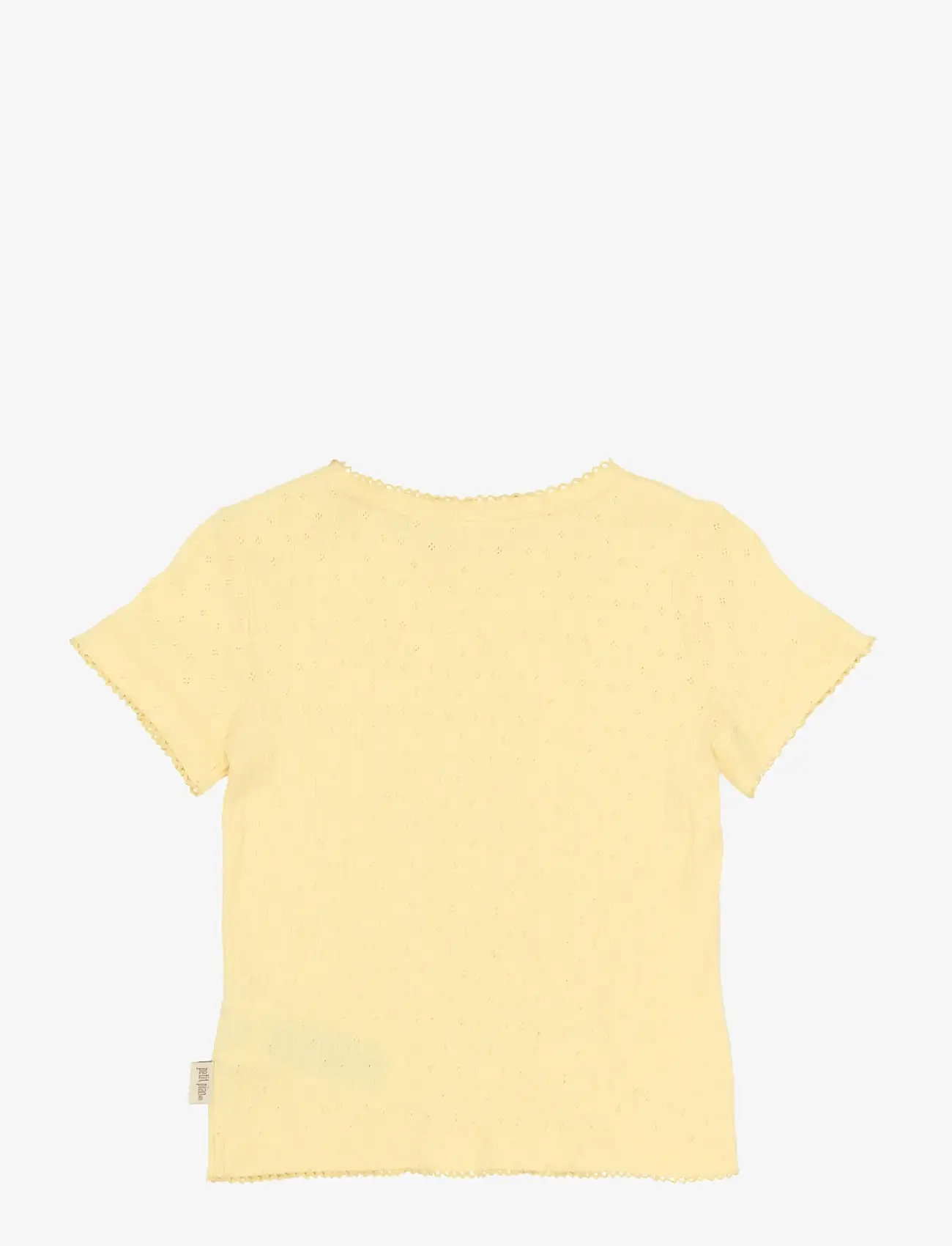 Petit Piao - PPSuze S_S Pointelle Tee - kortærmede t-shirts - mellow yellow - 1
