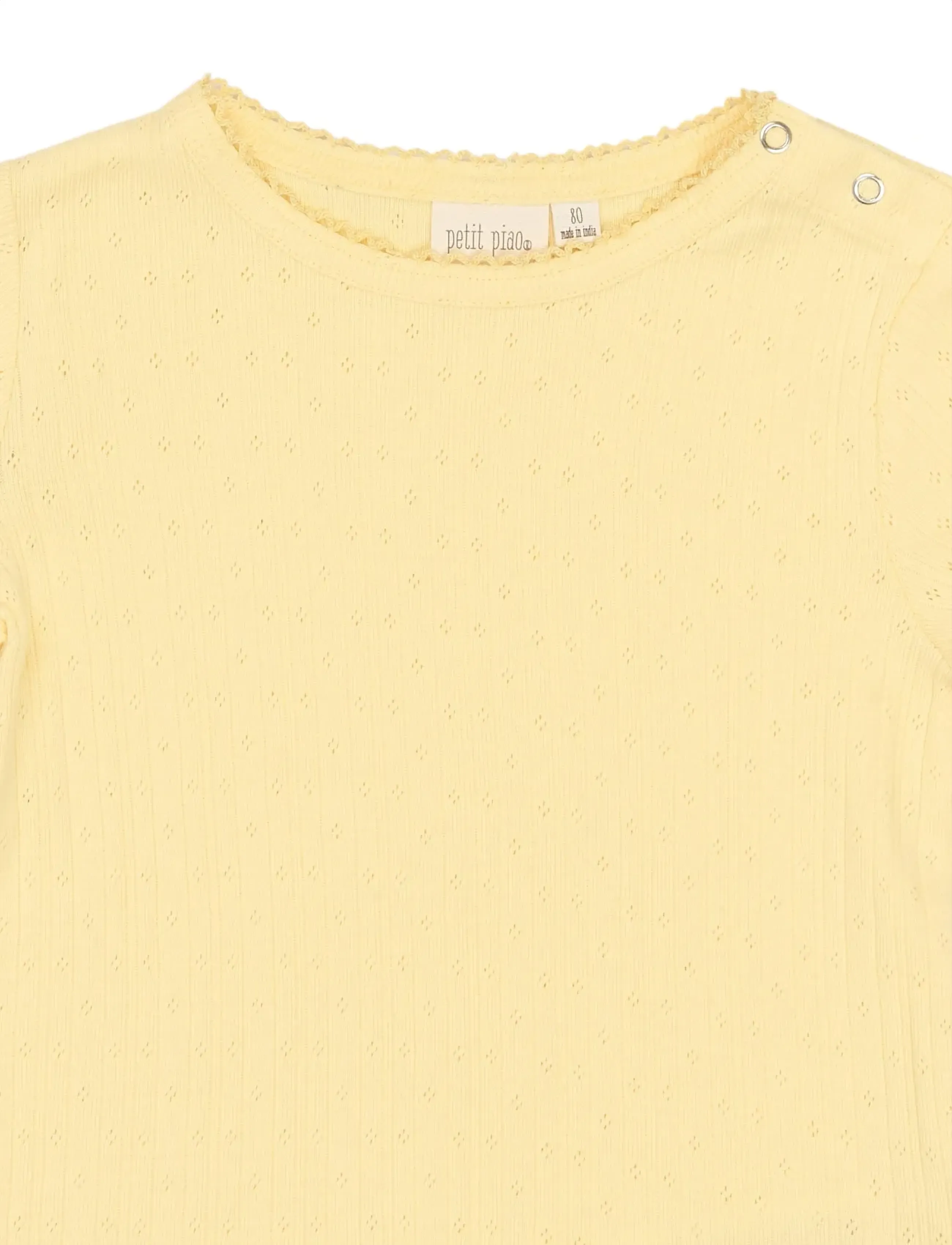 Petit Piao - PPSuze S_S Pointelle Tee - t-krekli ar īsām piedurknēm - mellow yellow - 2