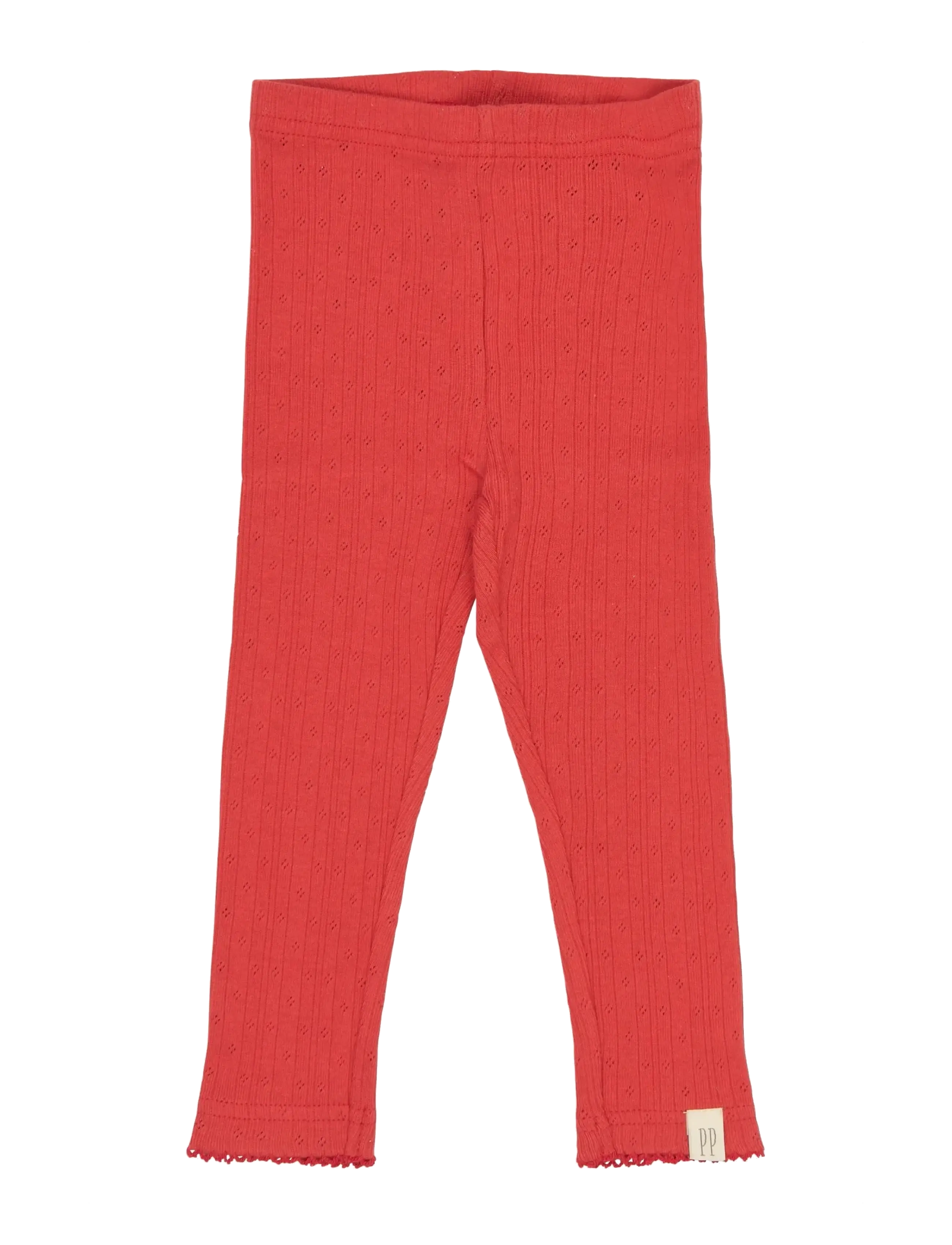 Petit Piao PPSuze Pointelle Leggings - Kläder - MOLTEN LAVA / red