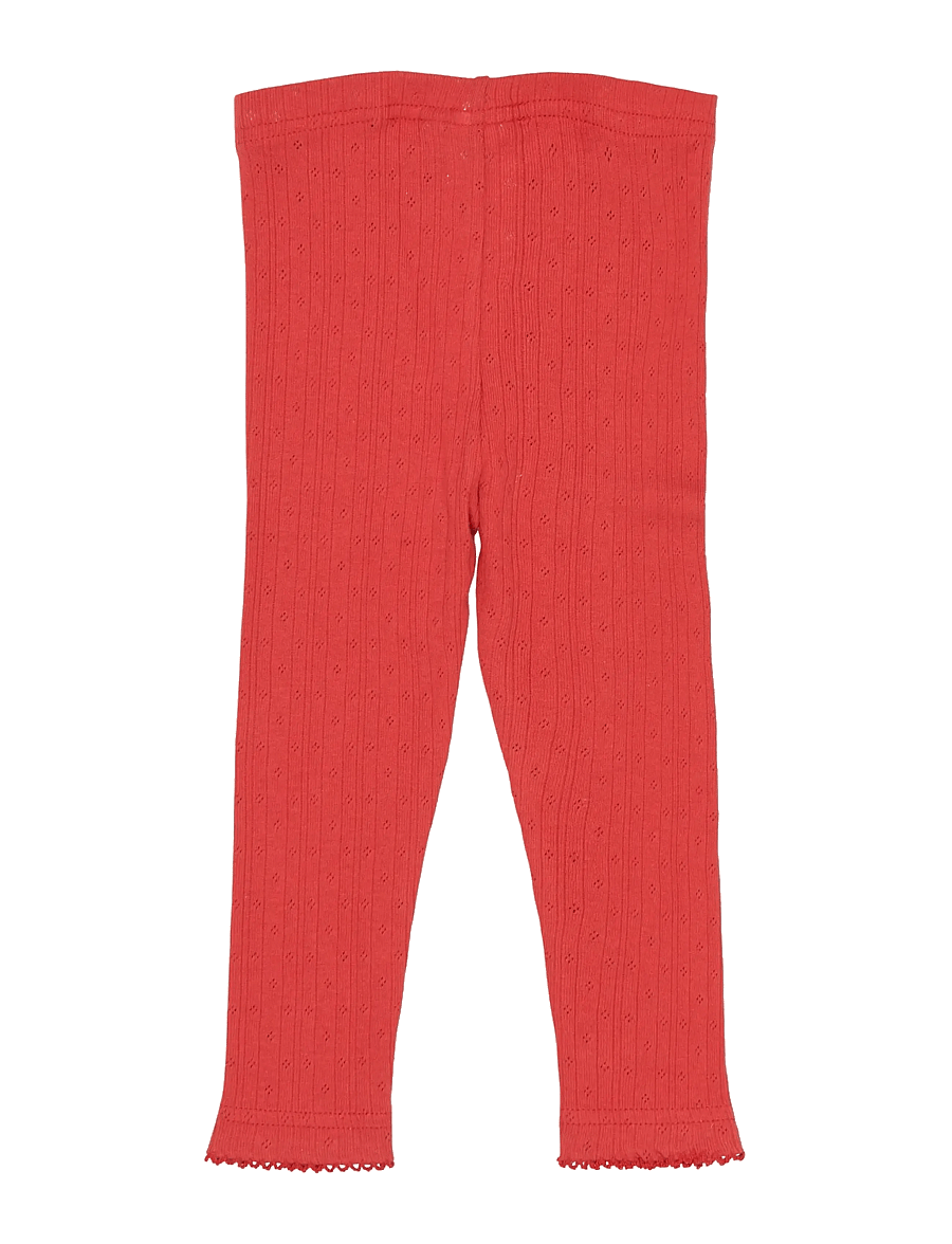 Petit Piao - PPSuze Pointelle Leggings - leggings - molten lava - 2