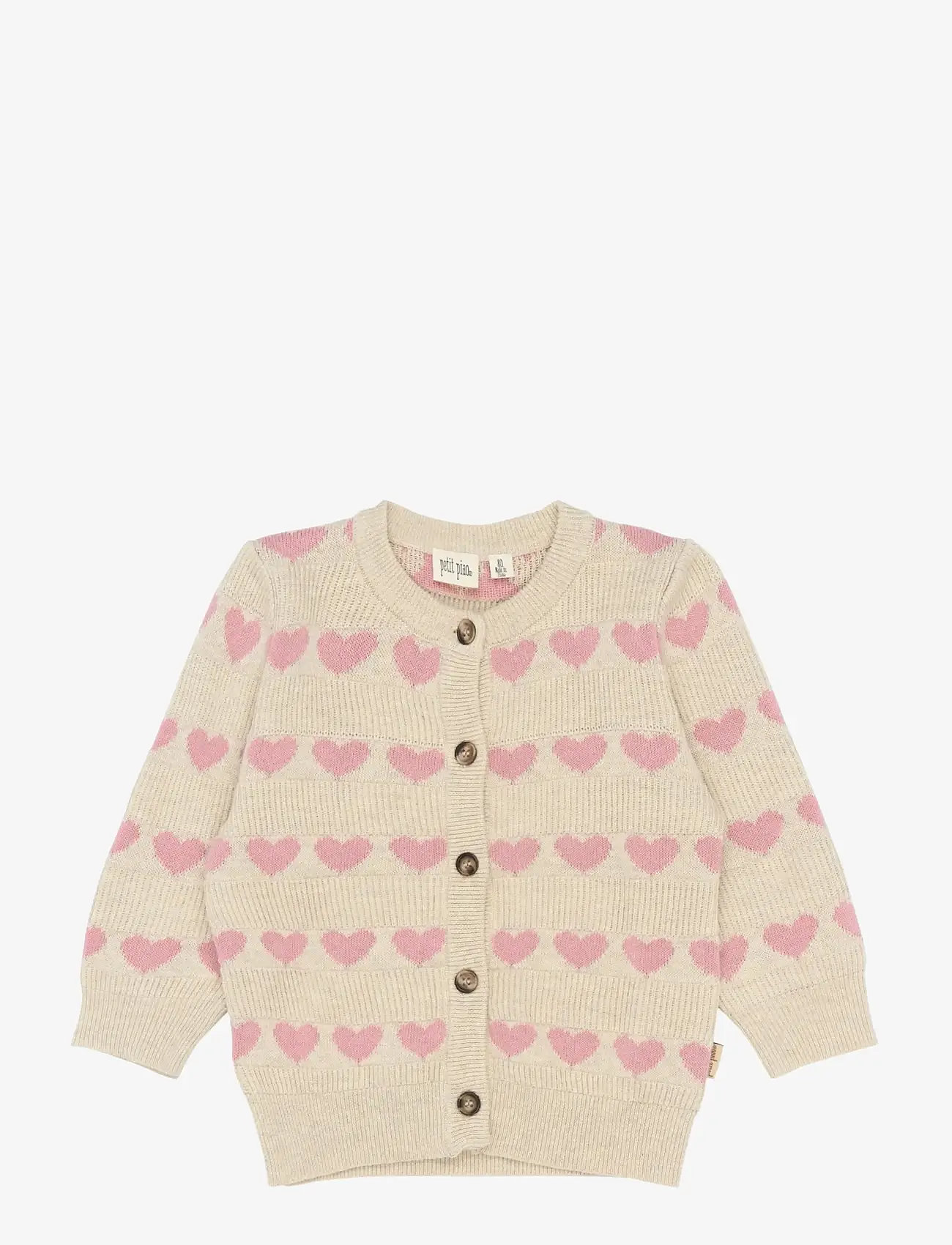 Petit Piao - PPElia Knit Cardigan - cardigans - fog heart aop - 1