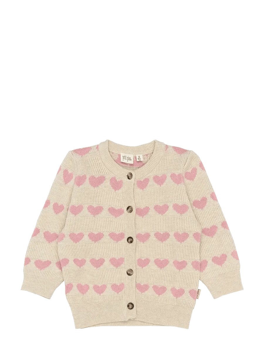 Petit Piao - PPElia Knit Cardigan - cardigans - fog heart aop - 1