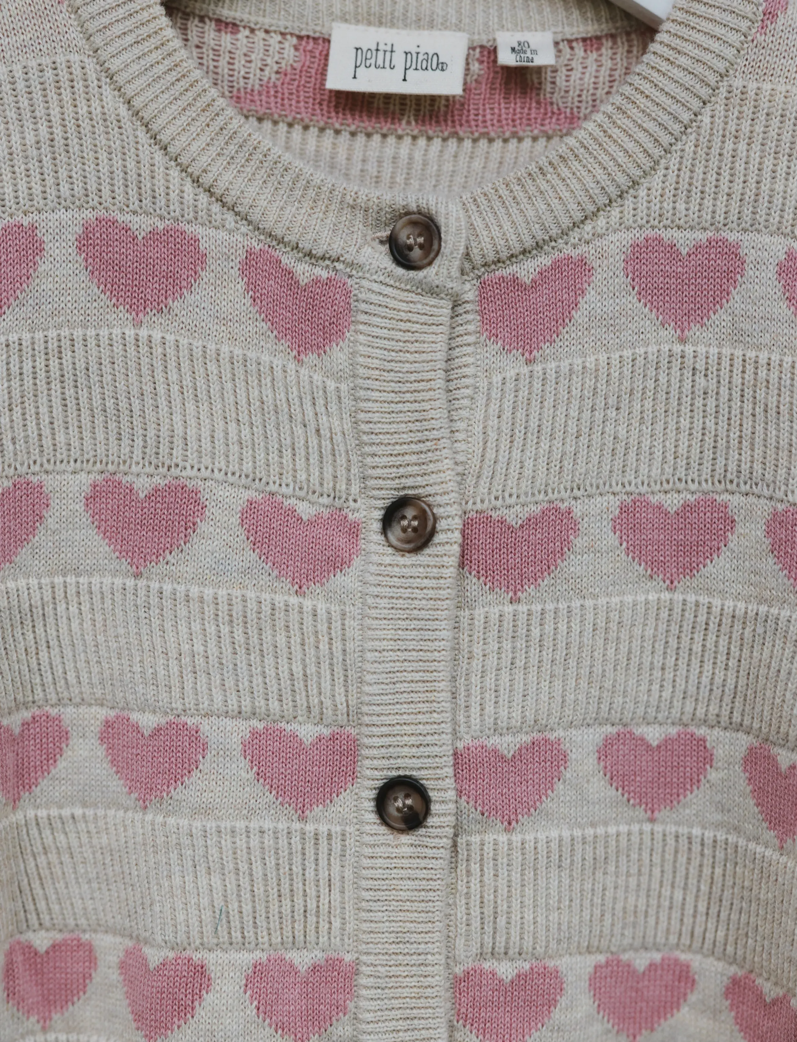 Petit Piao - PPElia Knit Cardigan - cardigans - fog heart aop - 3