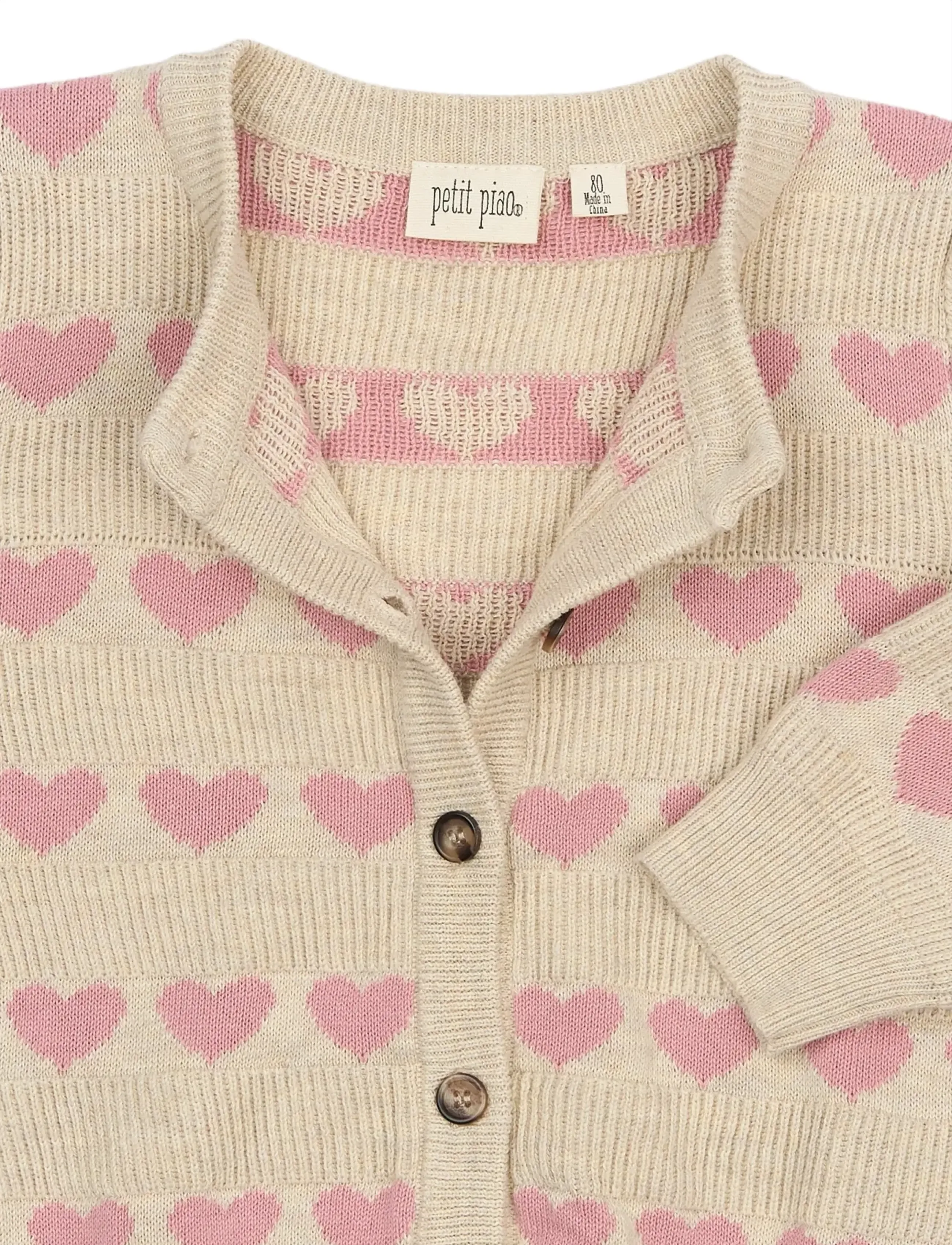 Petit Piao - PPElia Knit Cardigan - cardigans - fog heart aop - 4