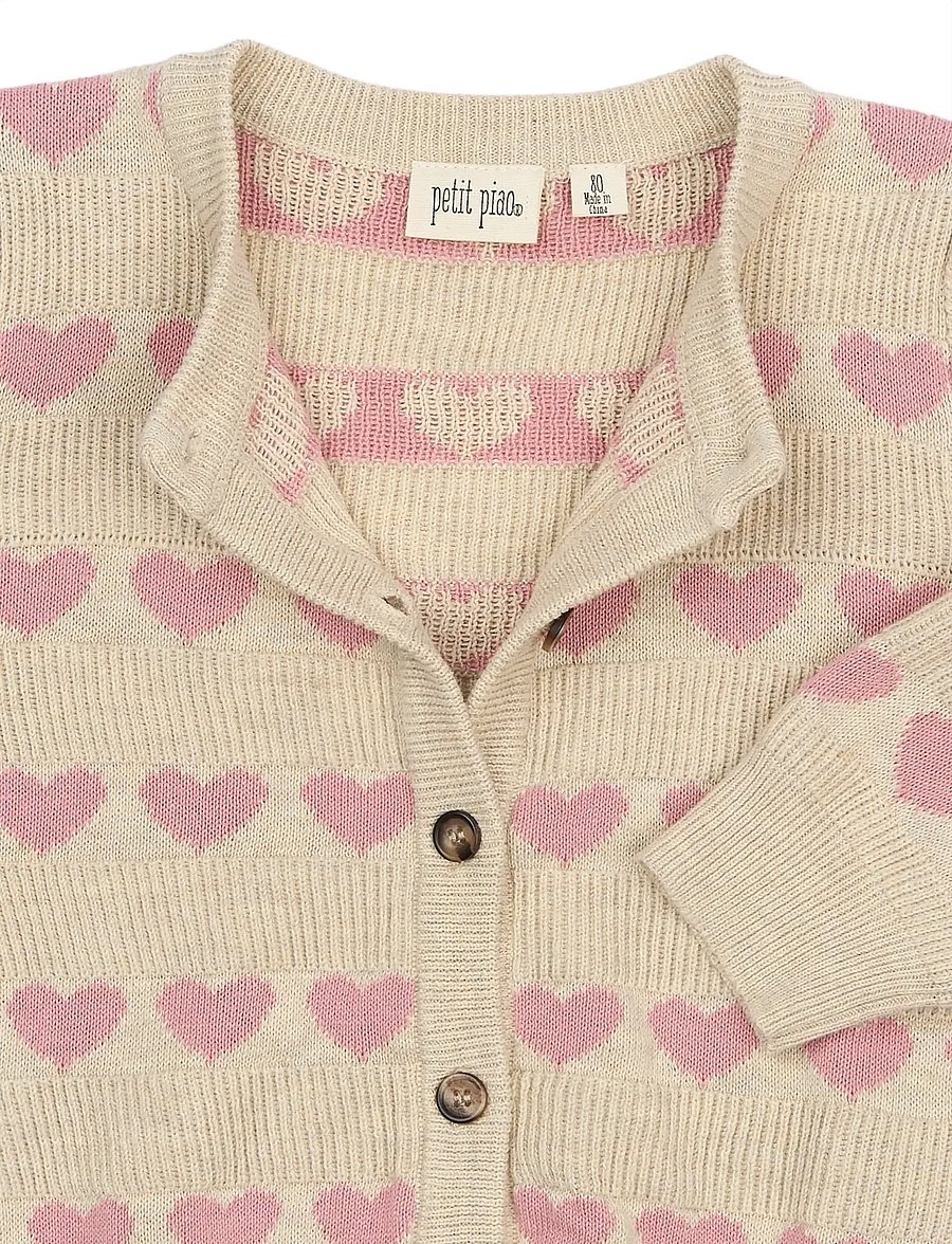 Petit Piao - PPElia Knit Cardigan - cardigans - fog heart aop - 4
