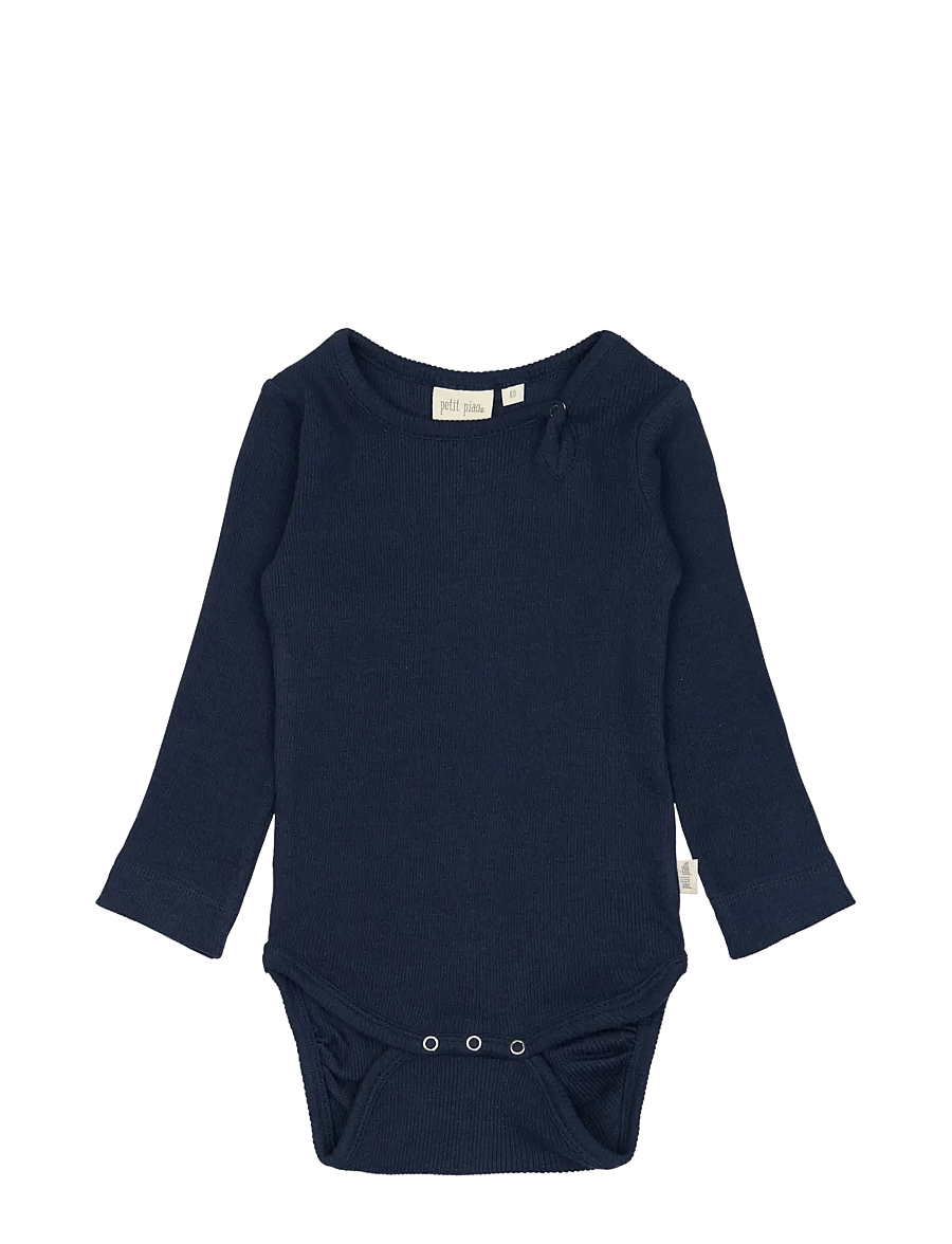 Petit Piao - Body L/S Modal - langärmelige bodys - dress blues - 0