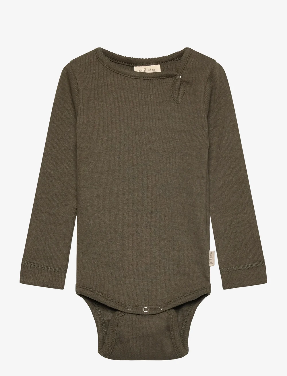 Petit Piao - Body L/S Modal - langärmelige bodys - green leaf - 0