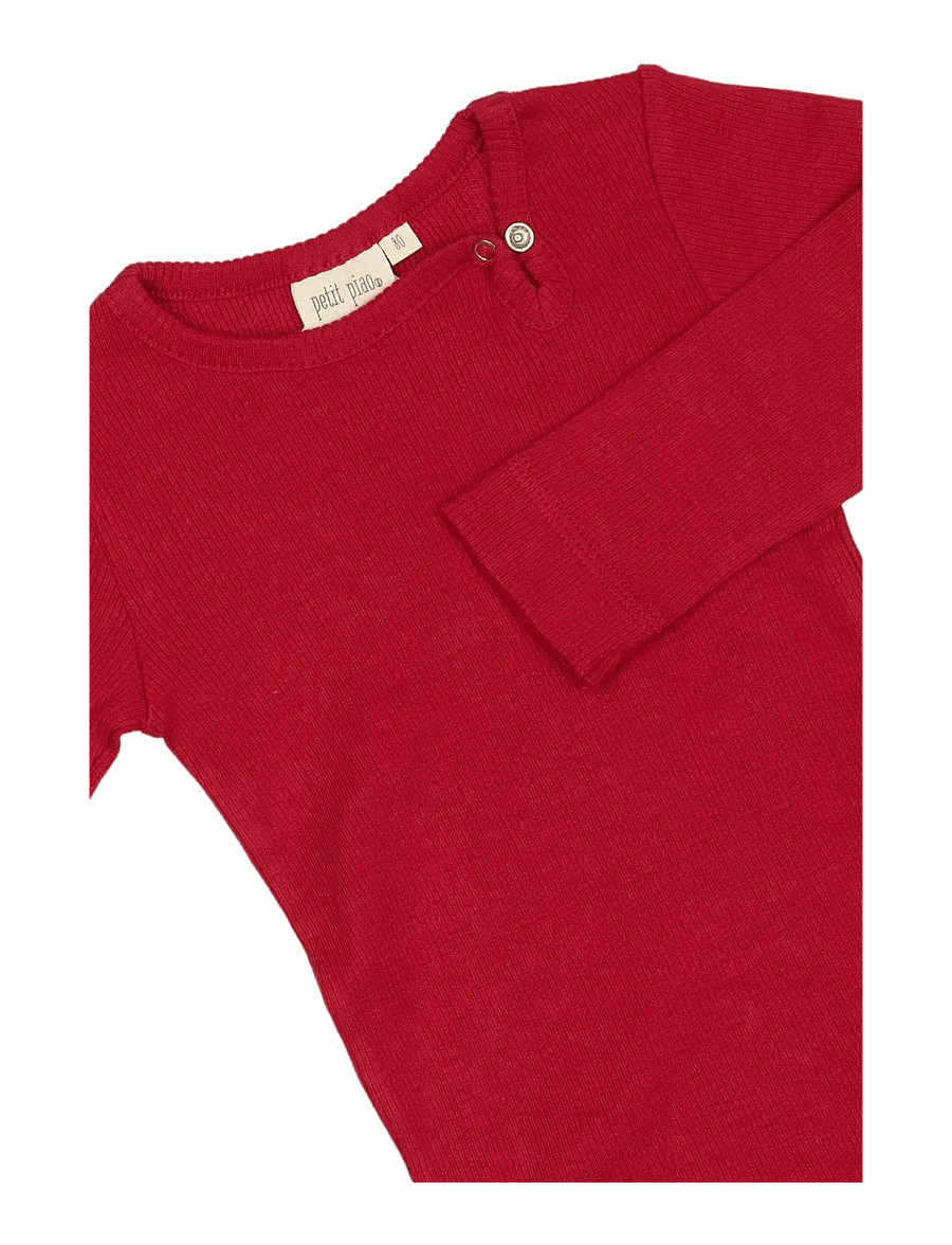 Petit Piao - Body L/S Modal - langärmelige bodys - jet red - 2