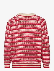 Petit Piao - O-Neck Light Nordic Knit Sweater - pullover - off white/ bright red - 1