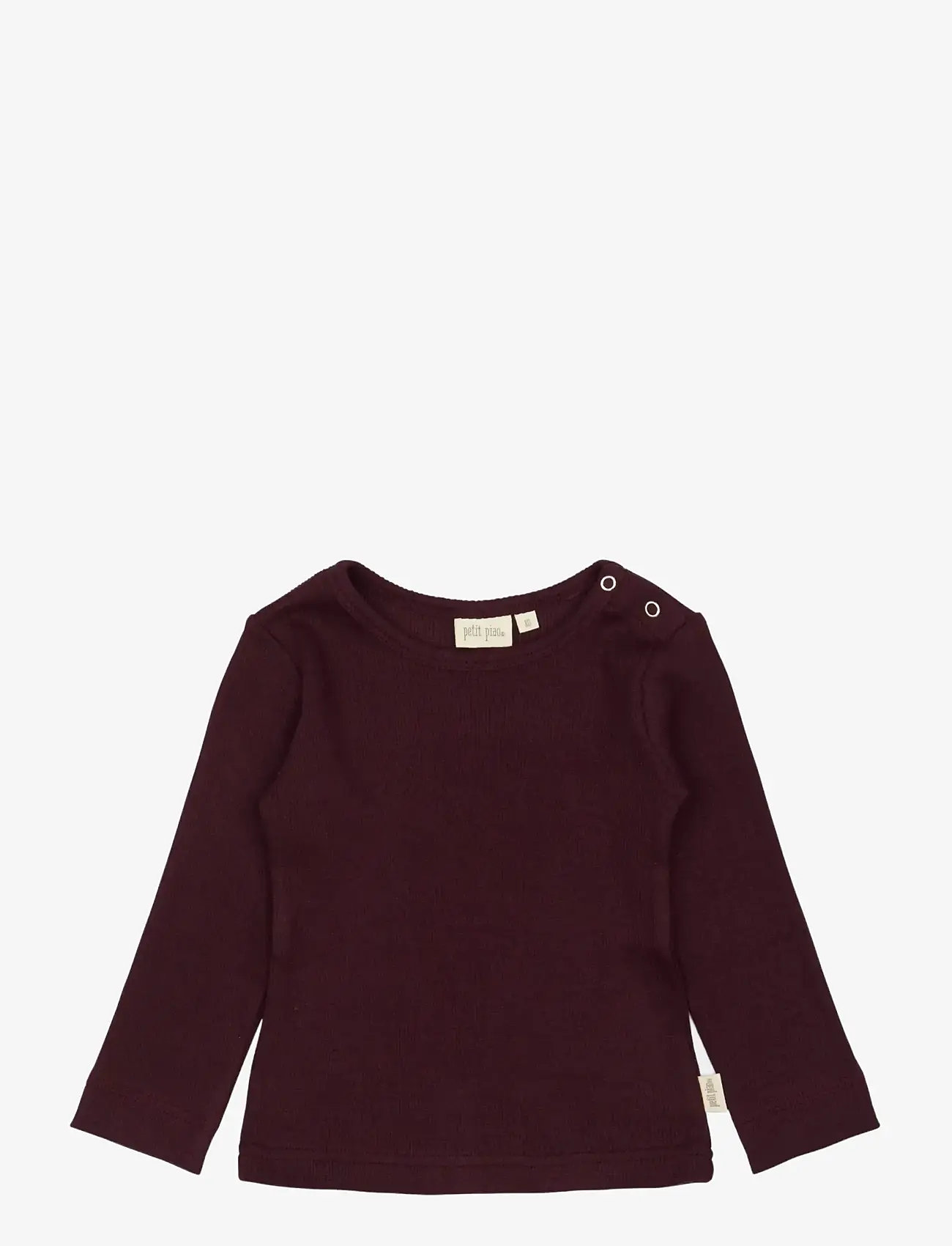 Petit Piao - T-shirt L/S Modal - långärmade t-shirts - dark grape - 0