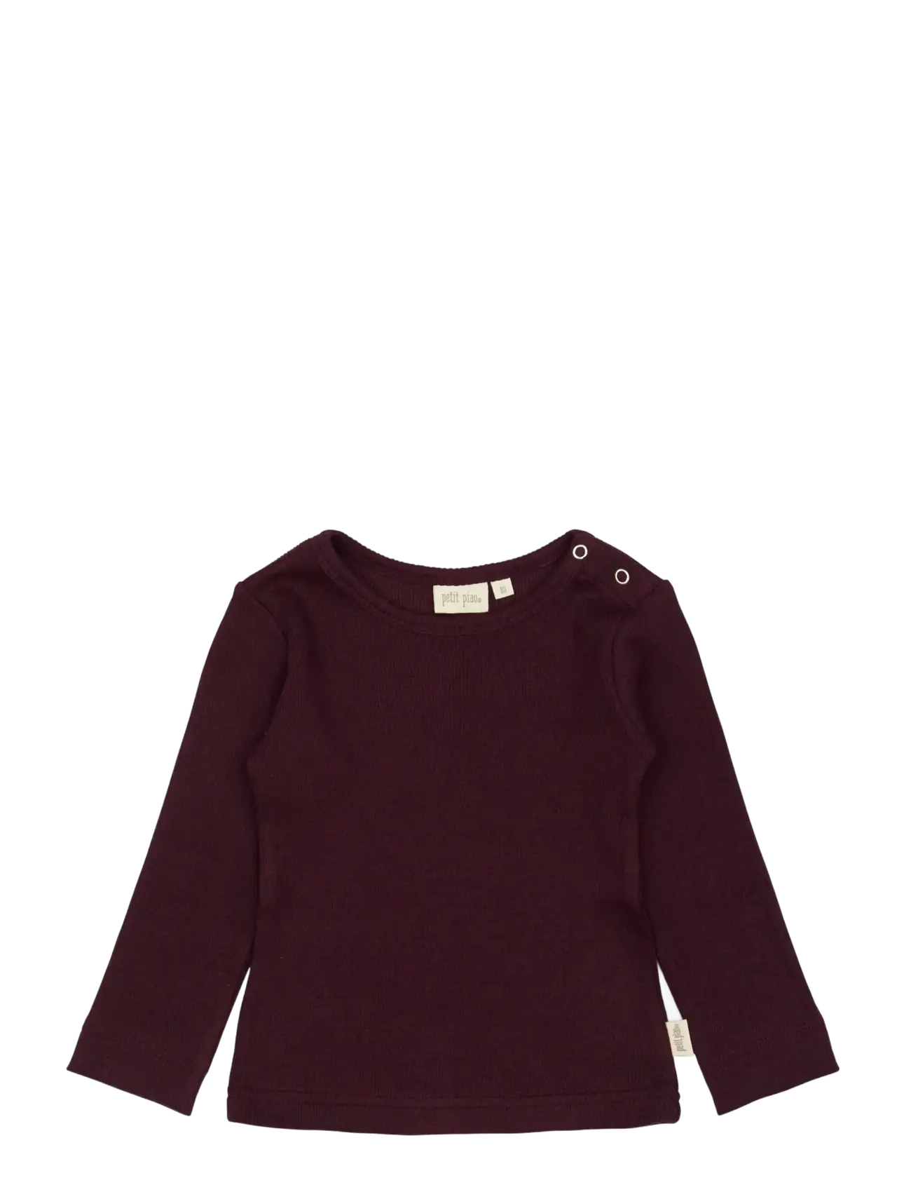 Petit Piao T-shirt L/S Modal - Toppar & T-shirts - DARK GRAPE / burgundy