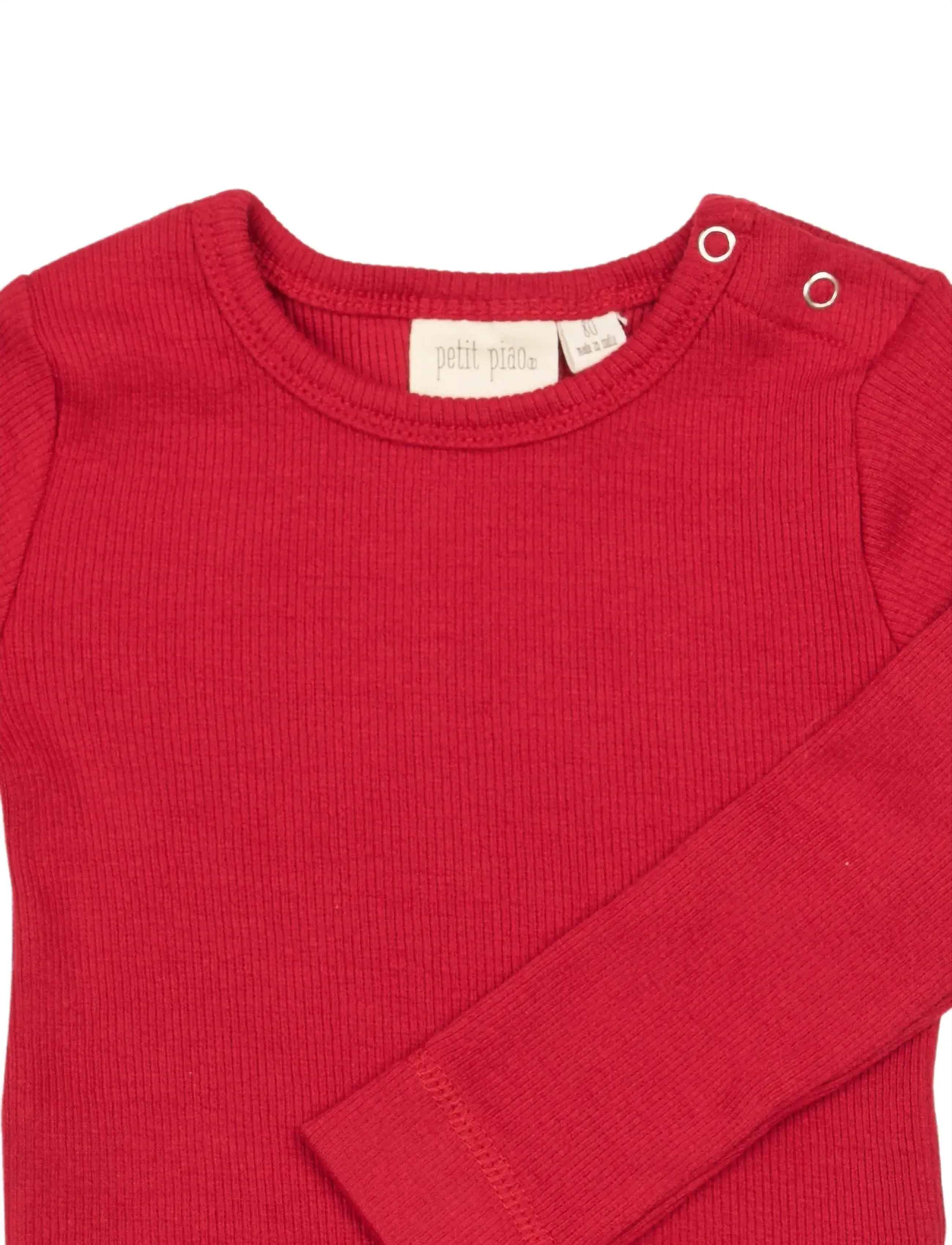 Petit Piao - T-shirt L/S Modal - jet red - 2