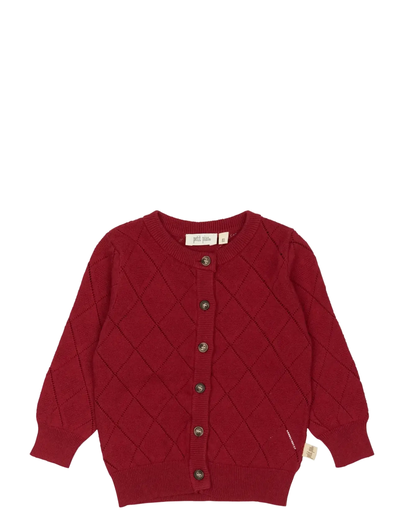 Petit Piao Ppdanna Cardigan Knit, 68, Red, Strik > Cardigans, Børn