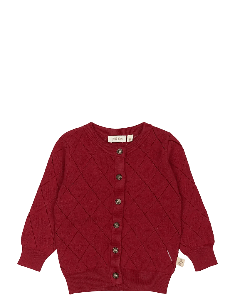 Petit Piao - ppDanna Cardigan Knit - koftor - biking red - 0