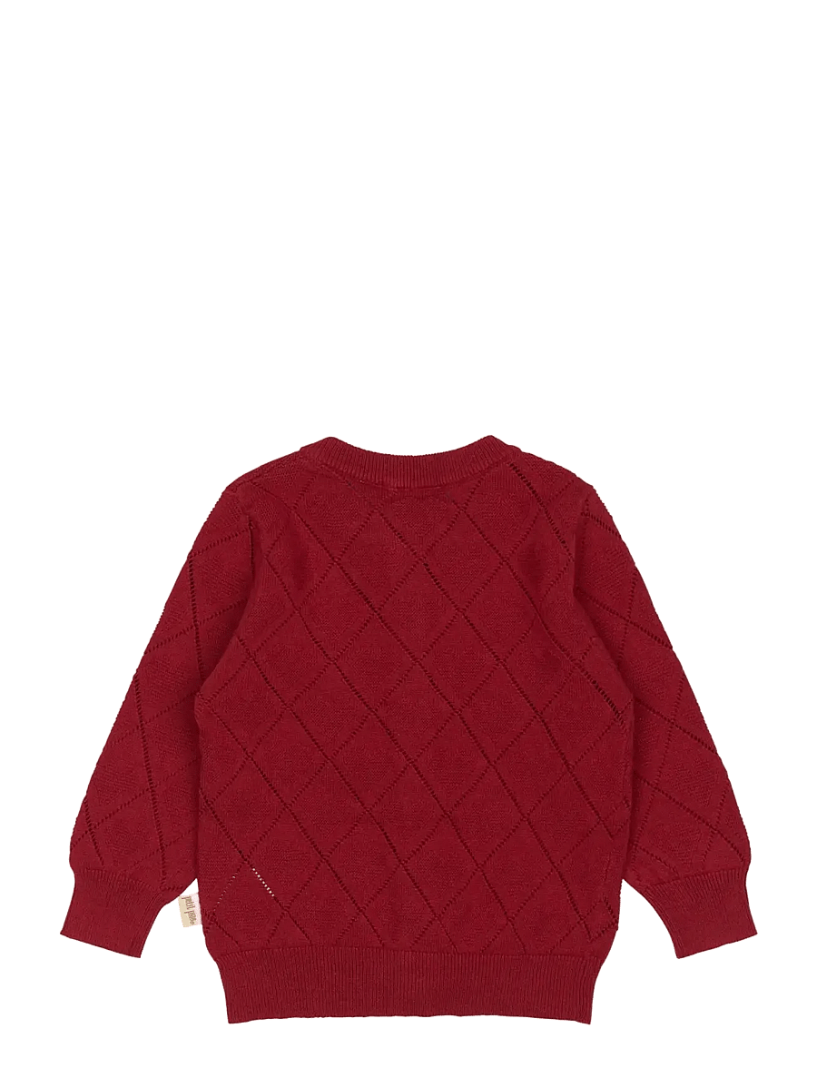 Petit Piao - ppDanna Cardigan Knit - koftor - biking red - 1
