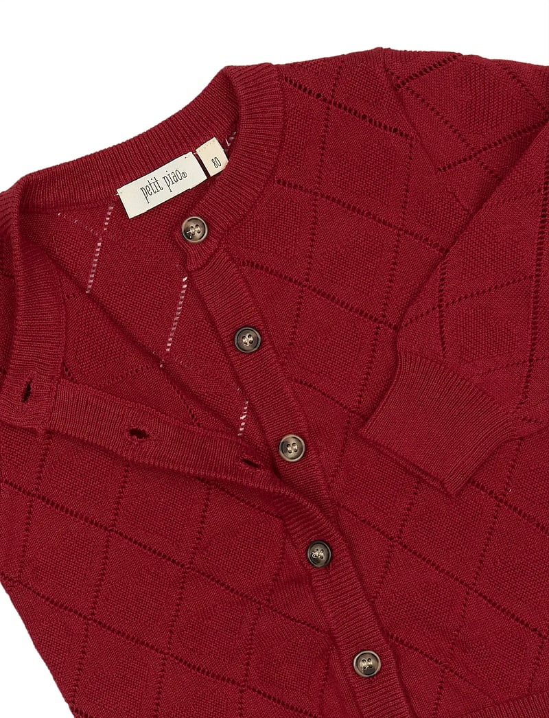 Petit Piao - ppDanna Cardigan Knit - koftor - biking red - 2