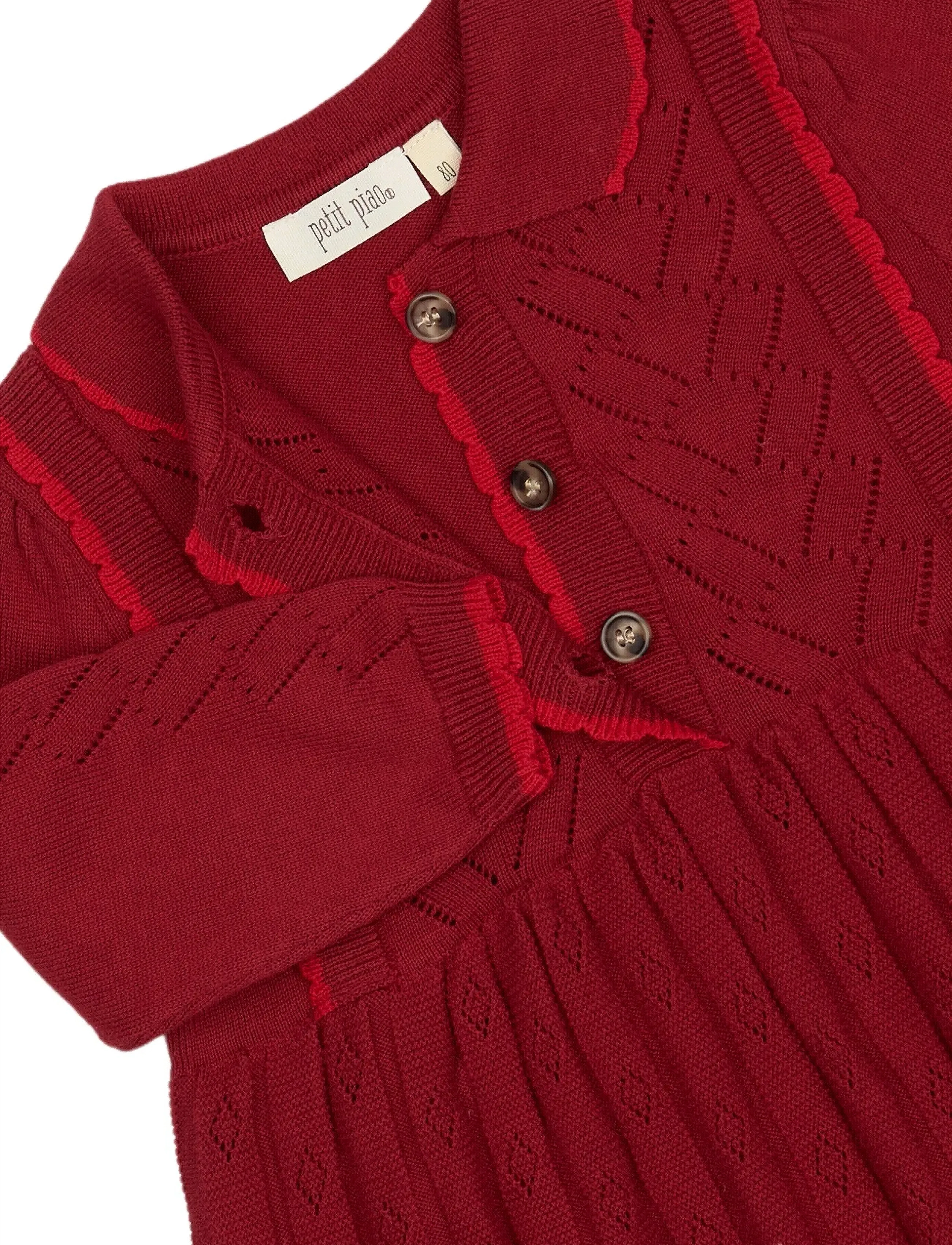 Petit Piao - ppDaimi Knit Dress - biking red - 2