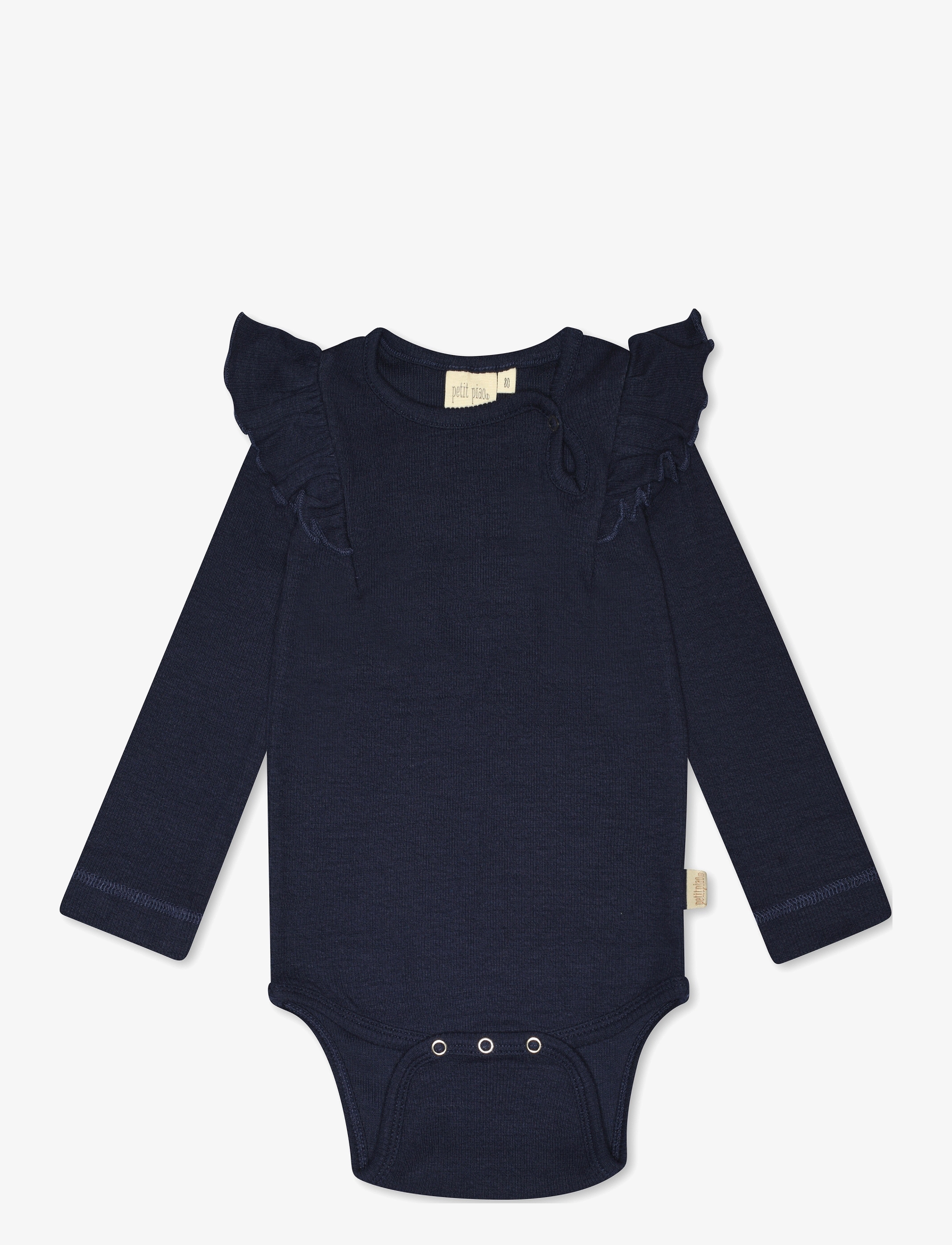 Petit Piao - Body L/S Modal Frill - indigo plum - 2