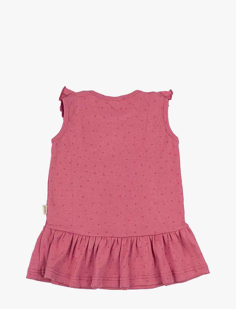Petit Piao - Dress L/S Modal Frill Dot - light berry - 1