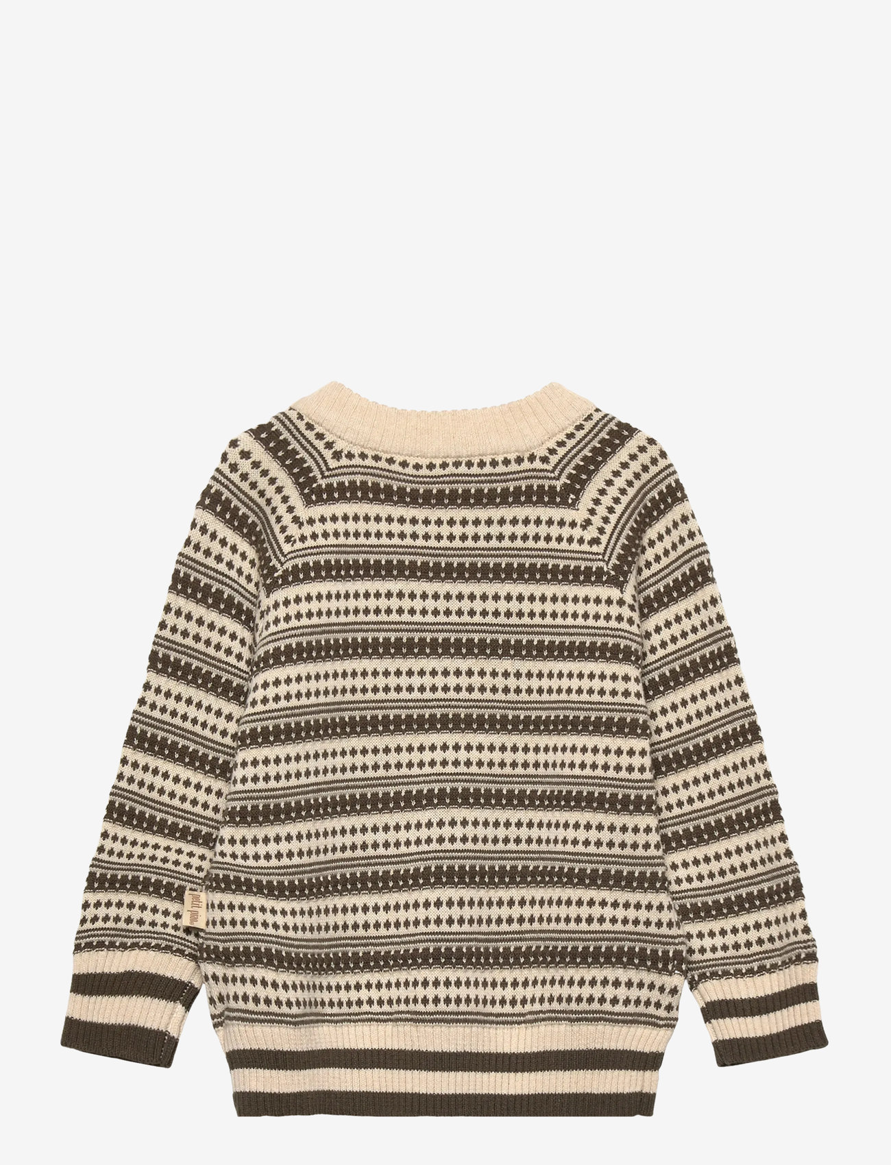 Petit Piao - ppDirch Nordic Knit Sweater - pullover - dark off white/dusty moss - 1