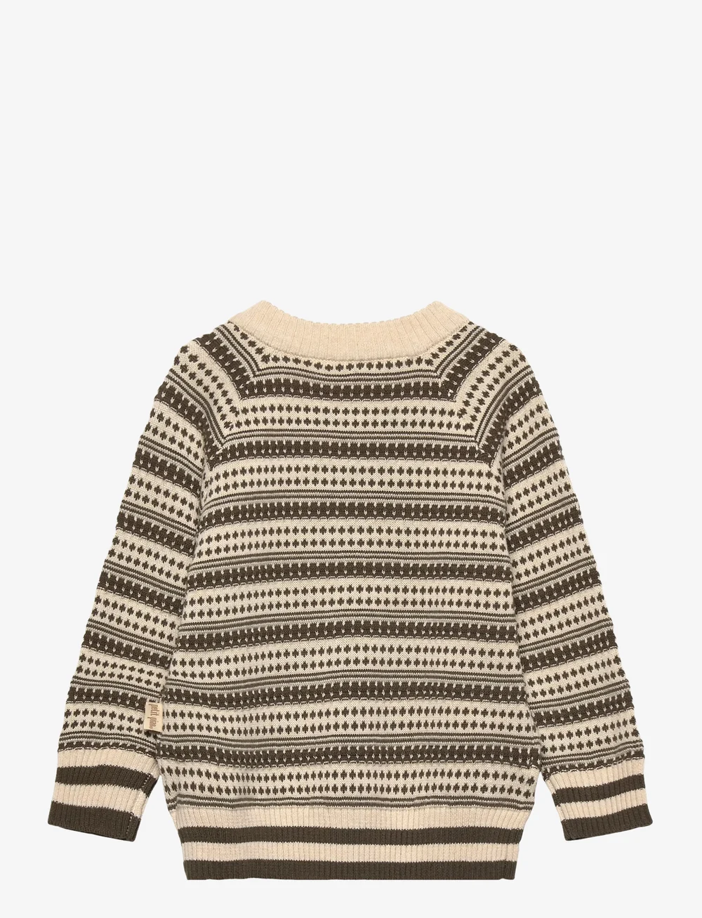 Petit Piao - ppDirch Nordic Knit Sweater - jumpers - dark off white/dusty moss - 1