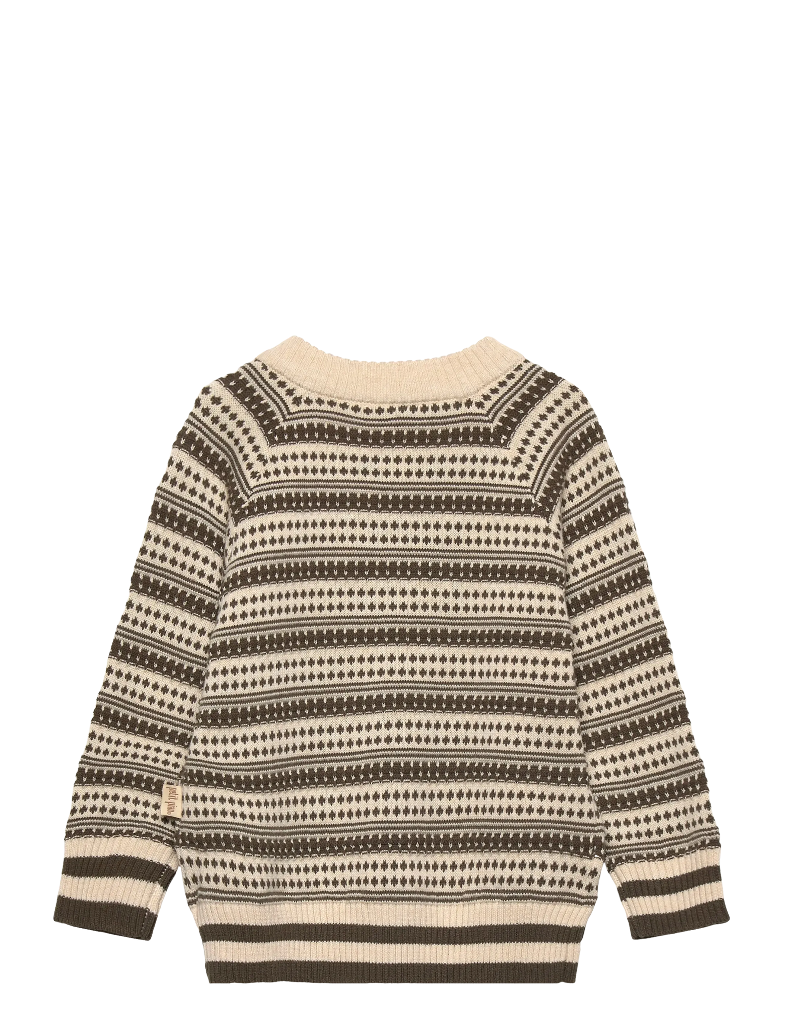 Petit Piao - ppDirch Nordic Knit Sweater - trøjer - dark off white/dusty moss - 1